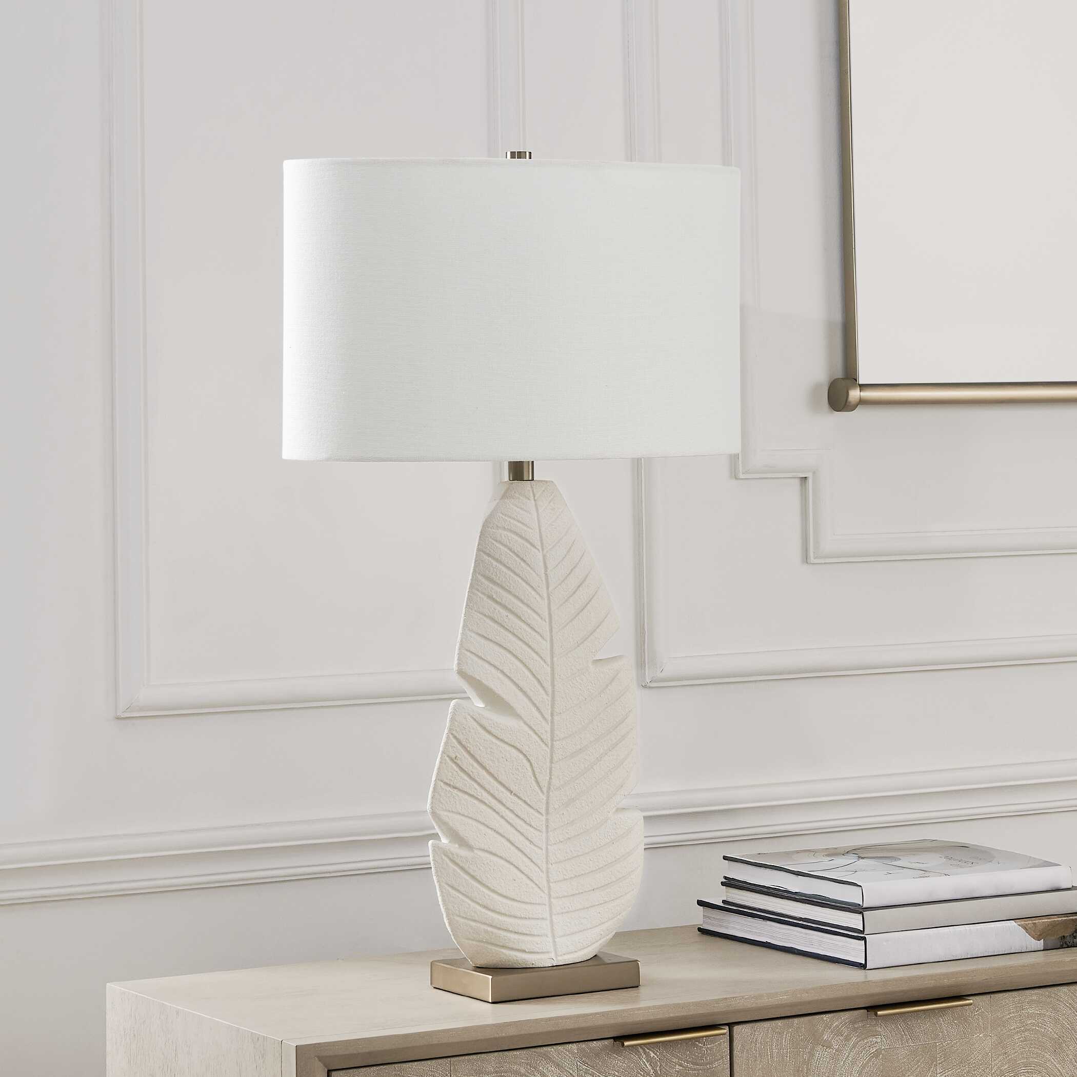 Uttermost Palm Leaf White Table Lamp - Image 4