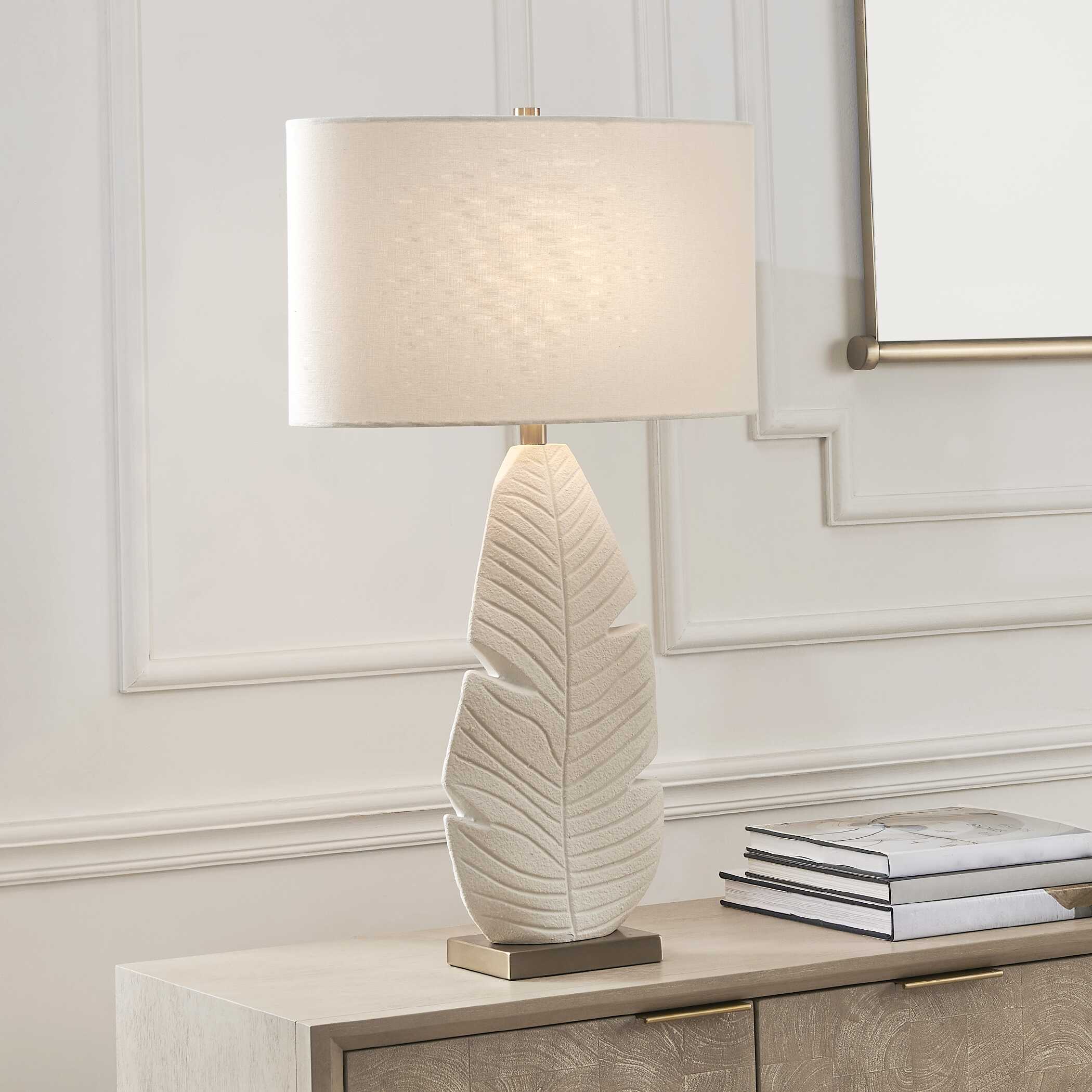 Uttermost Palm Leaf White Table Lamp - Image 5
