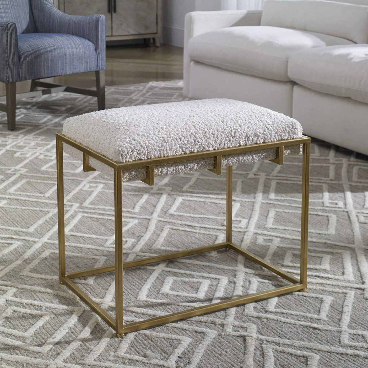Uttermost Paradox Small Bench, Gold
