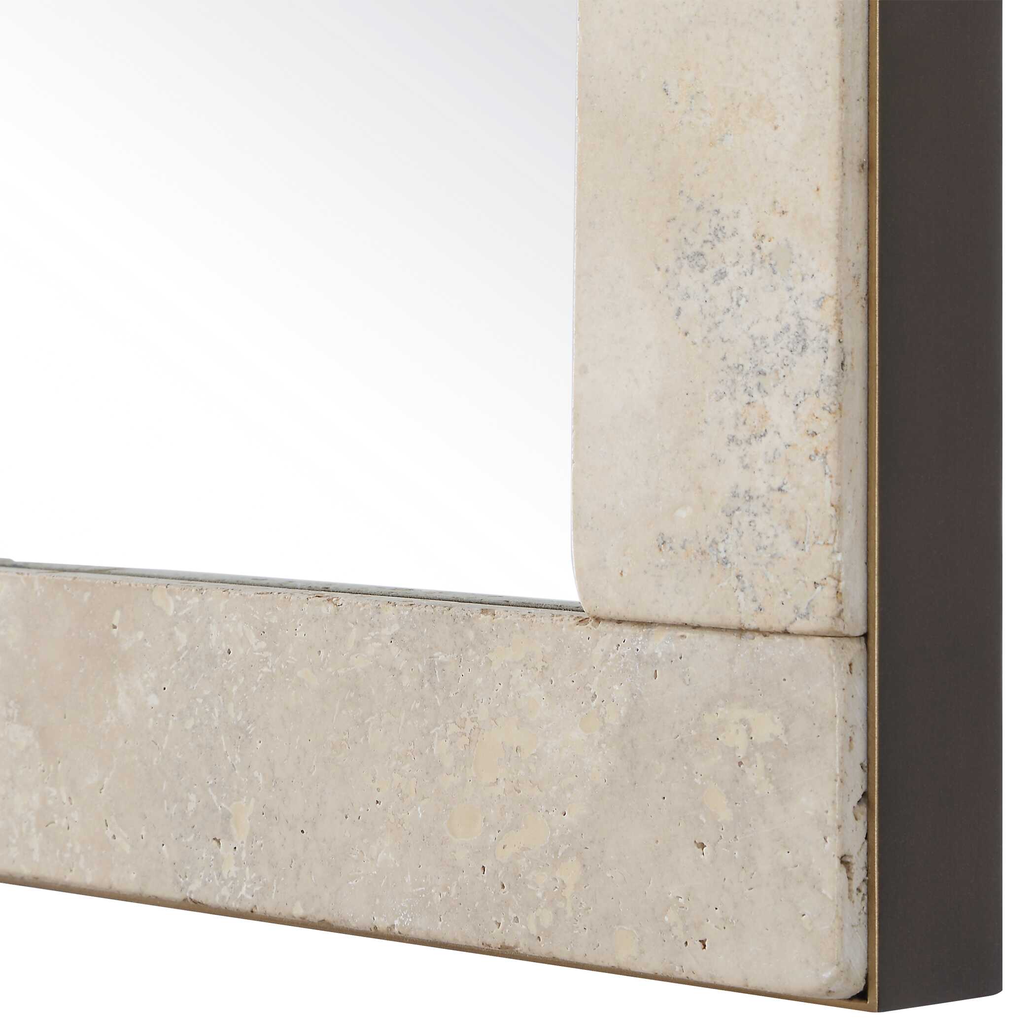 Uttermost Pave Rectangular Travertine Mirror - Image 5