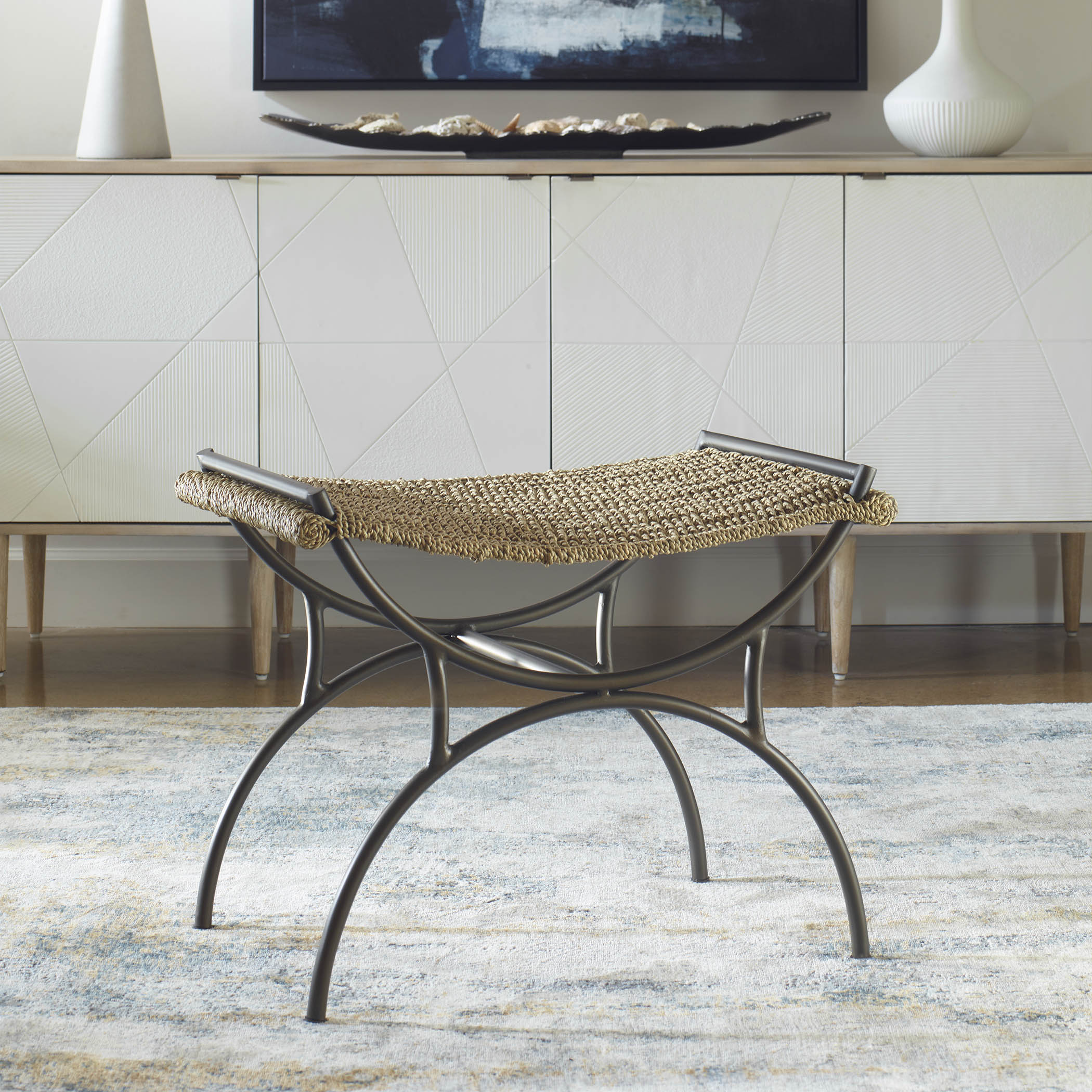 Uttermost Playa Seagrass Small Bench - Image 2