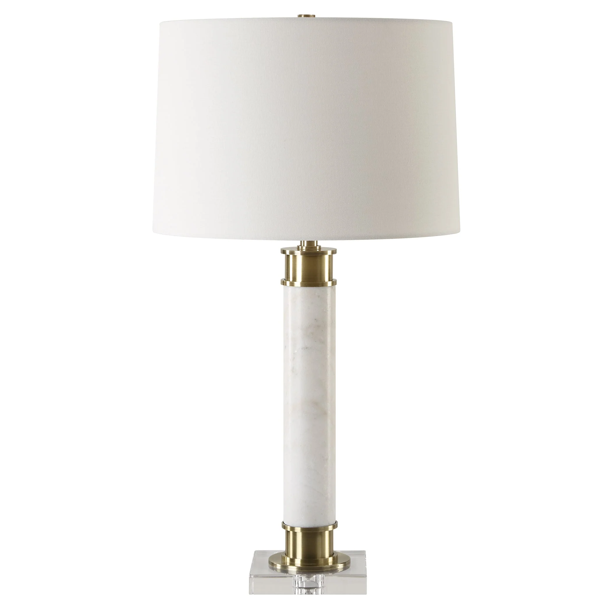 Uttermost Plinth White Marble Table Lamp - Image 4