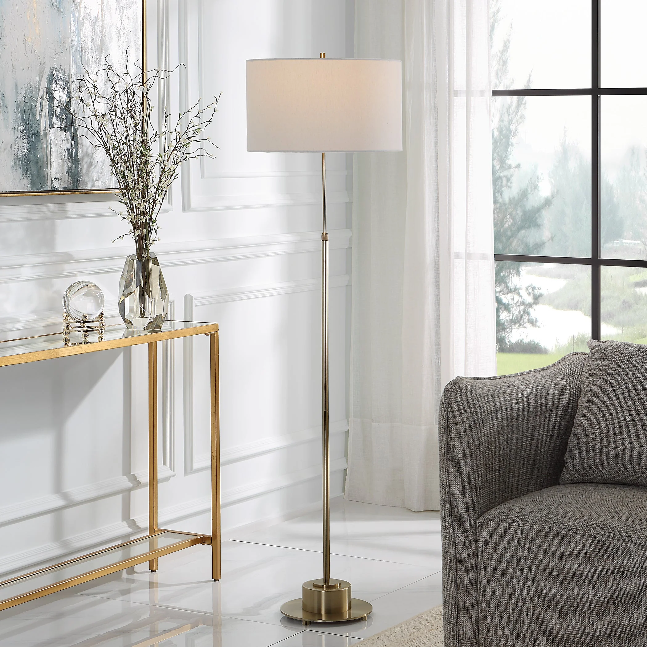 Uttermost Prominence Brass Floor Lamp - Image 2