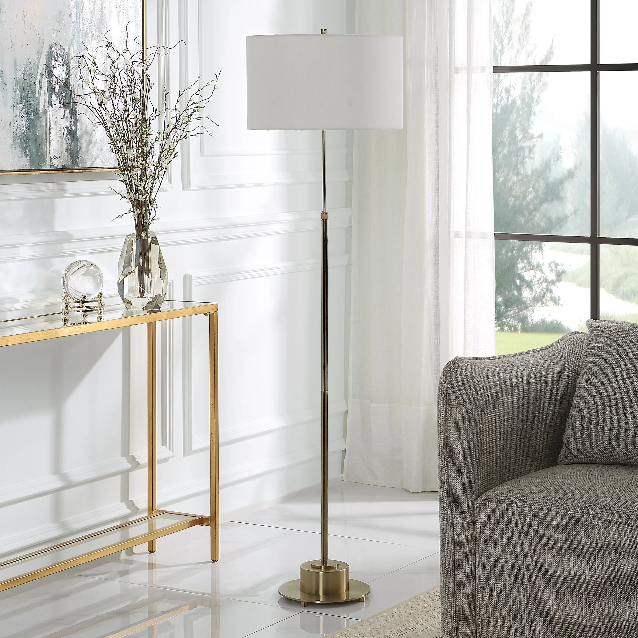 Uttermost Prominence Brass Floor Lamp - Image 3