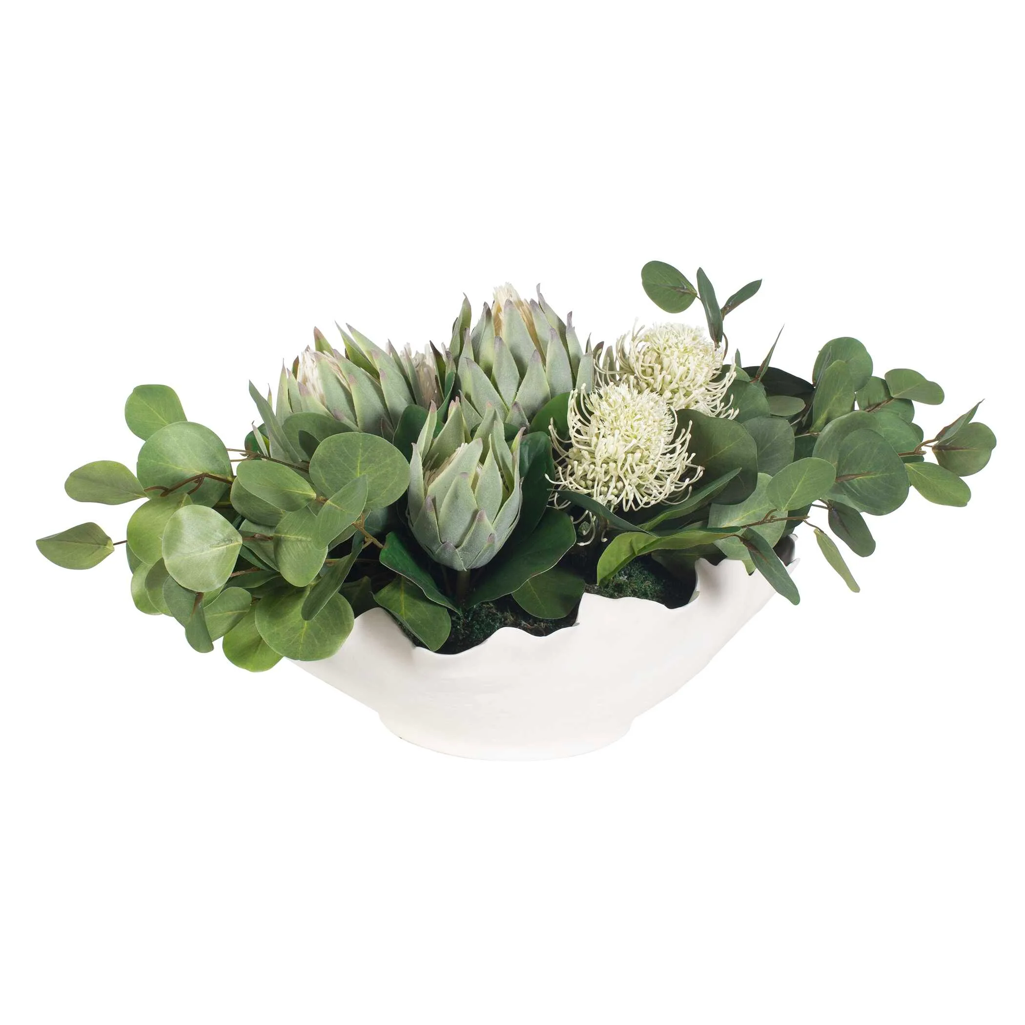 Uttermost Protea Blooms White Bowl Centerpiece - Image 5
