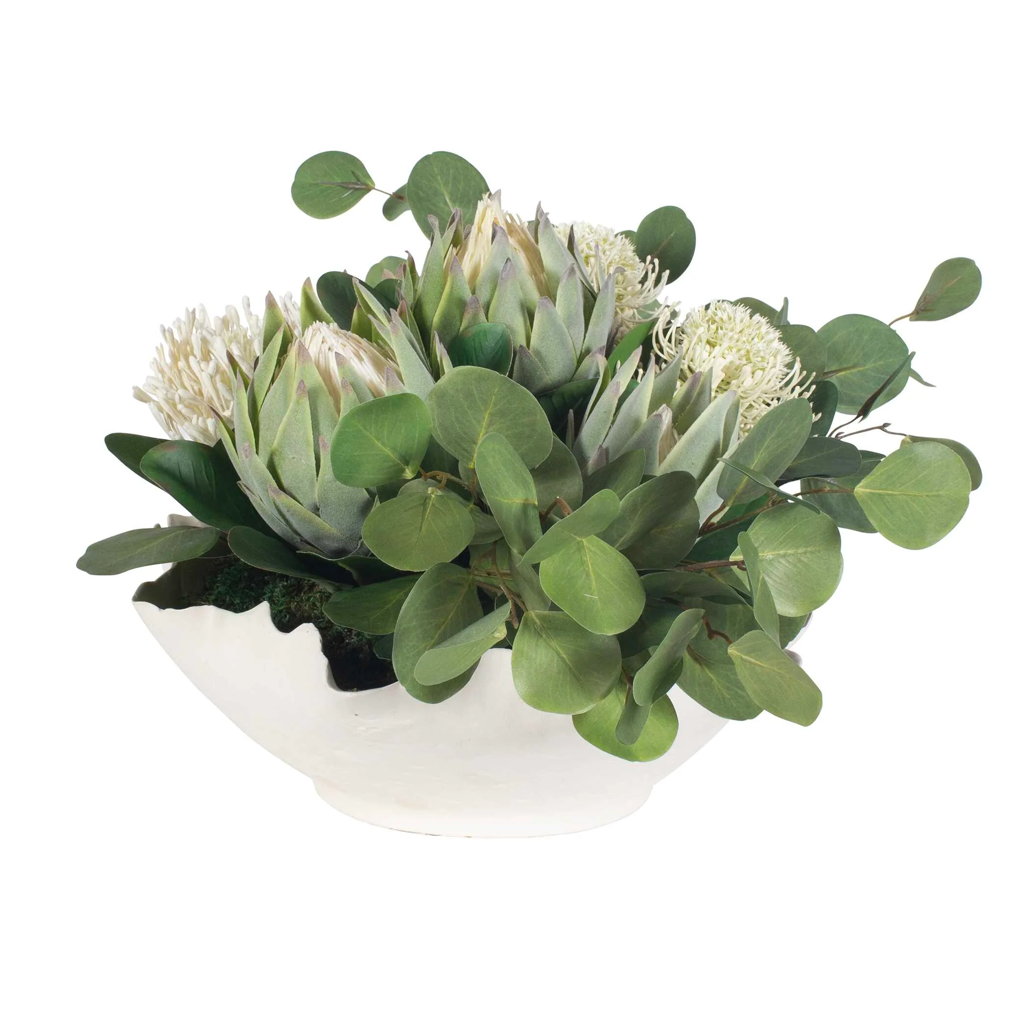 Uttermost Protea Blooms White Bowl Centerpiece - Image 6