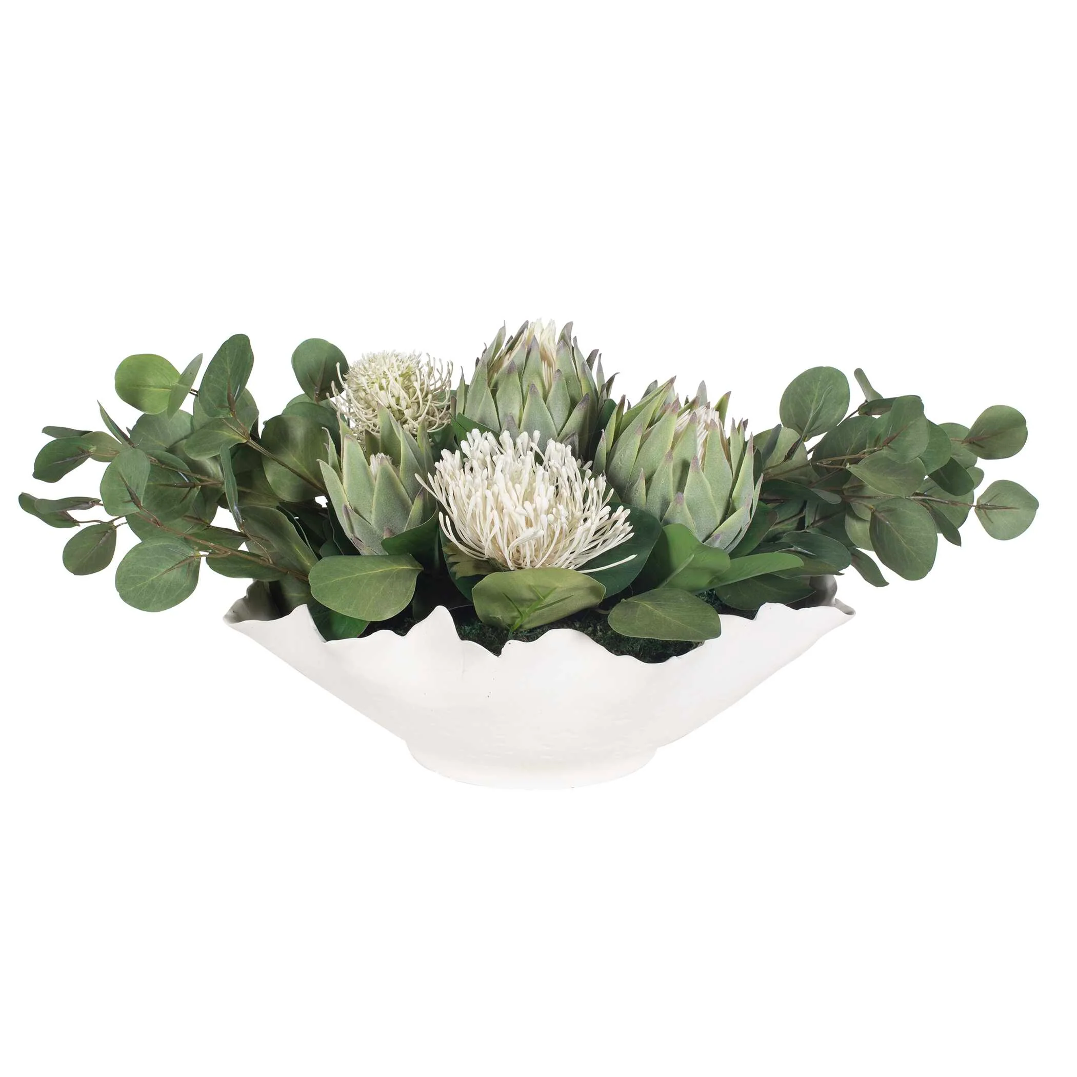 Uttermost Protea Blooms White Bowl Centerpiece - Image 7