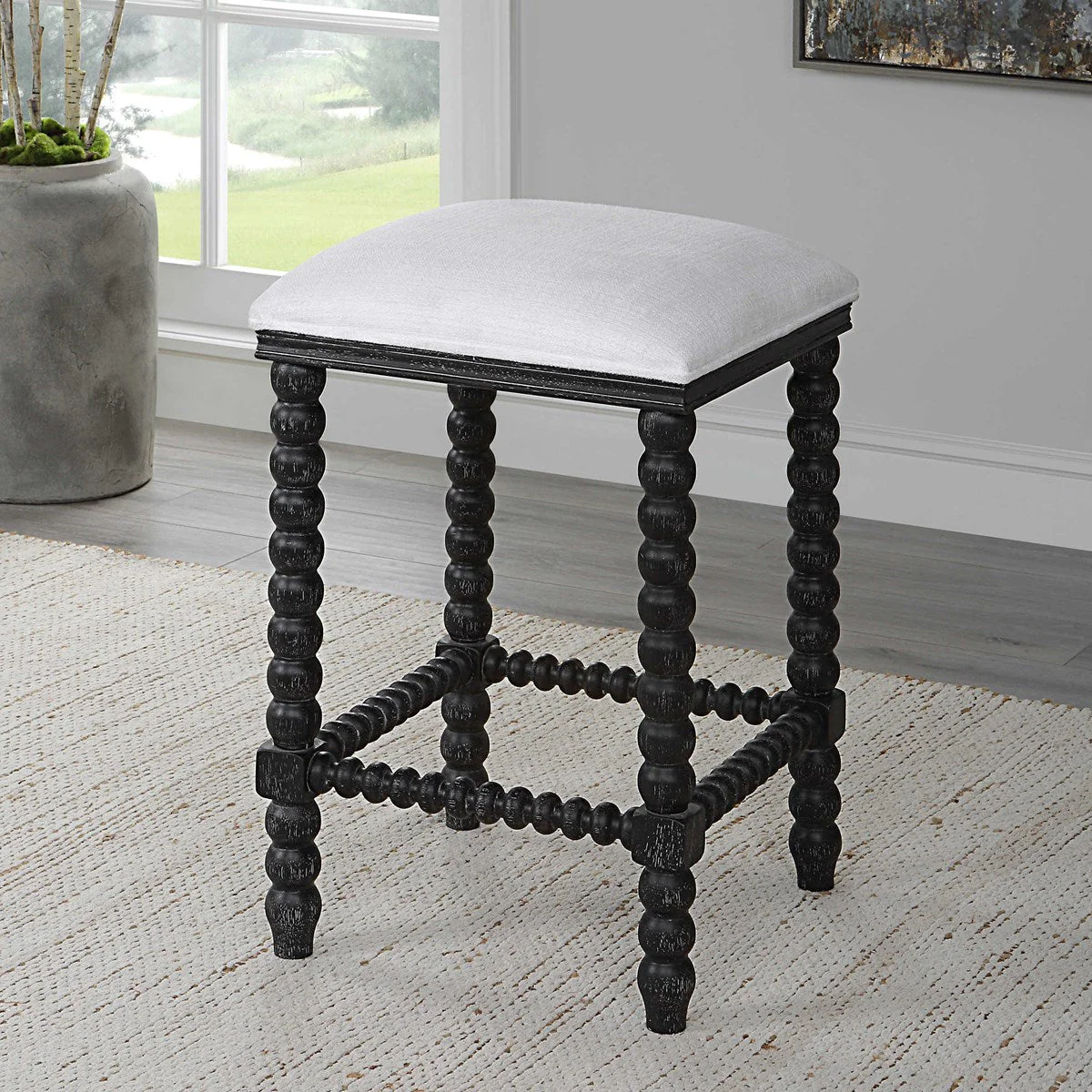 Uttermost Pryce Counter Stool, Black