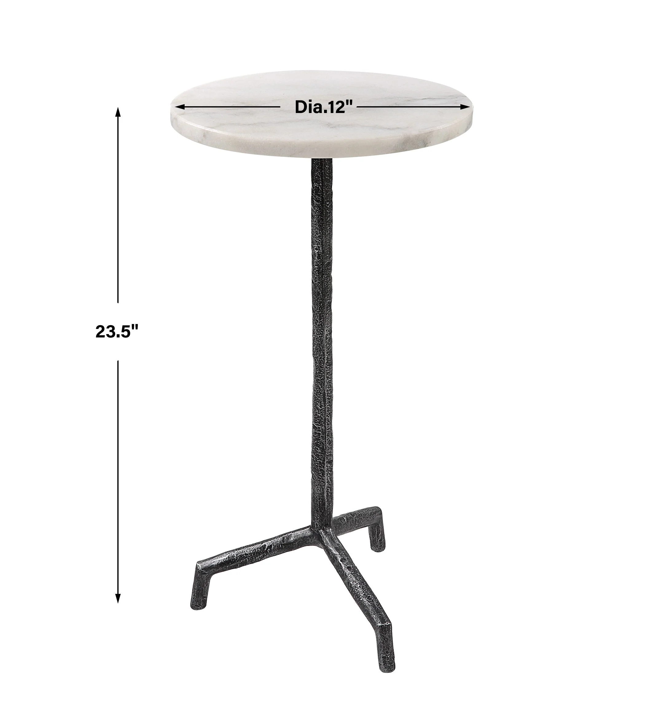 Uttermost Puritan White Marble Drink Table - Image 3