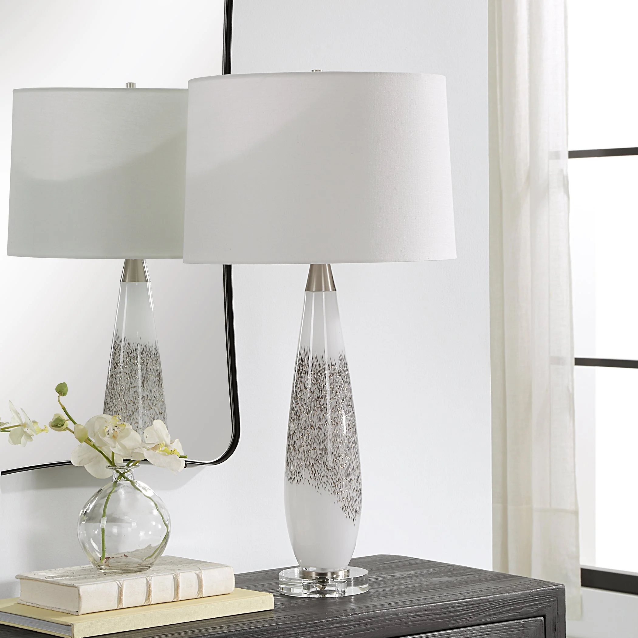 Uttermost Quinn White & Silver Table Lamp - Image 4