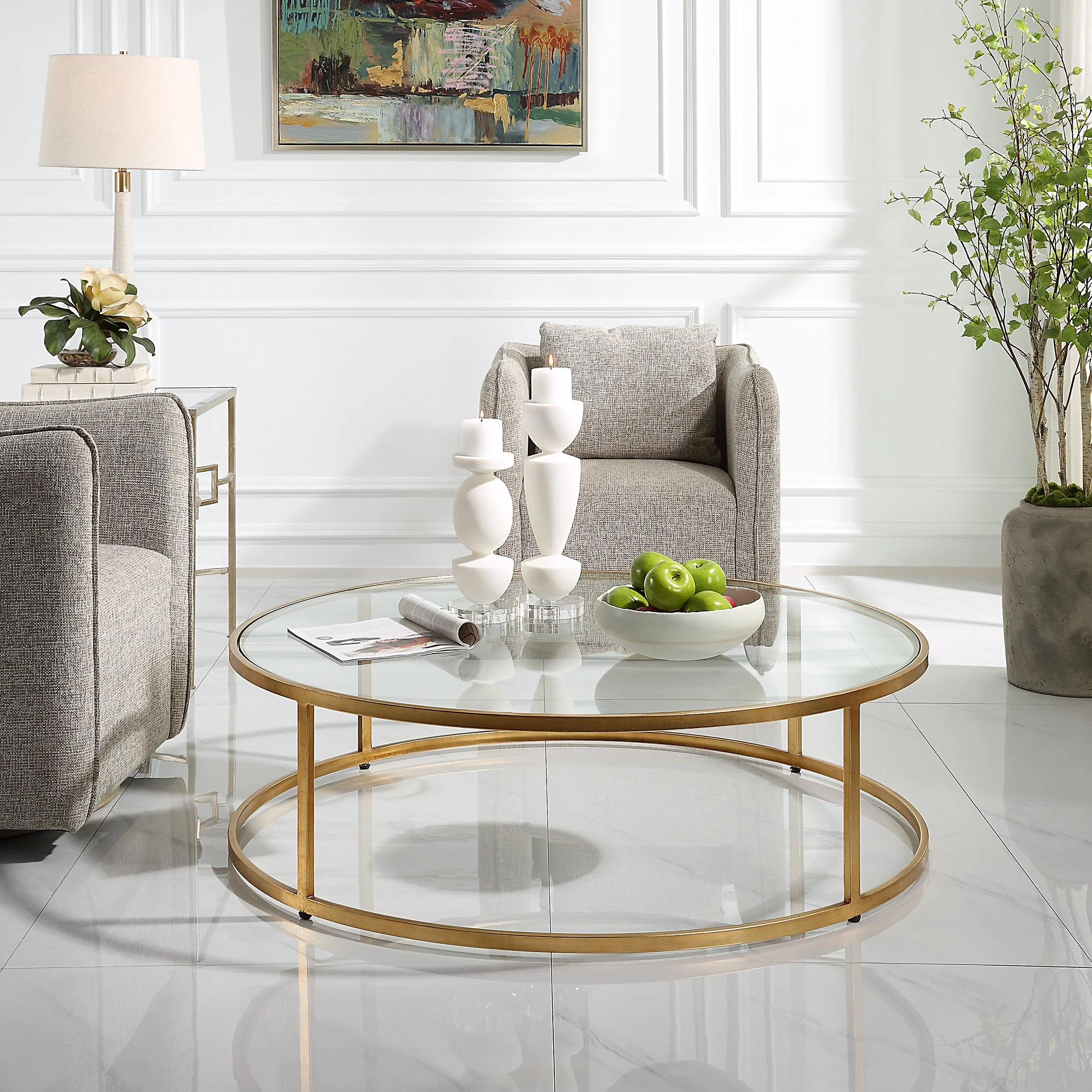 Uttermost Radius Modern Circular Coffee Table - Image 2