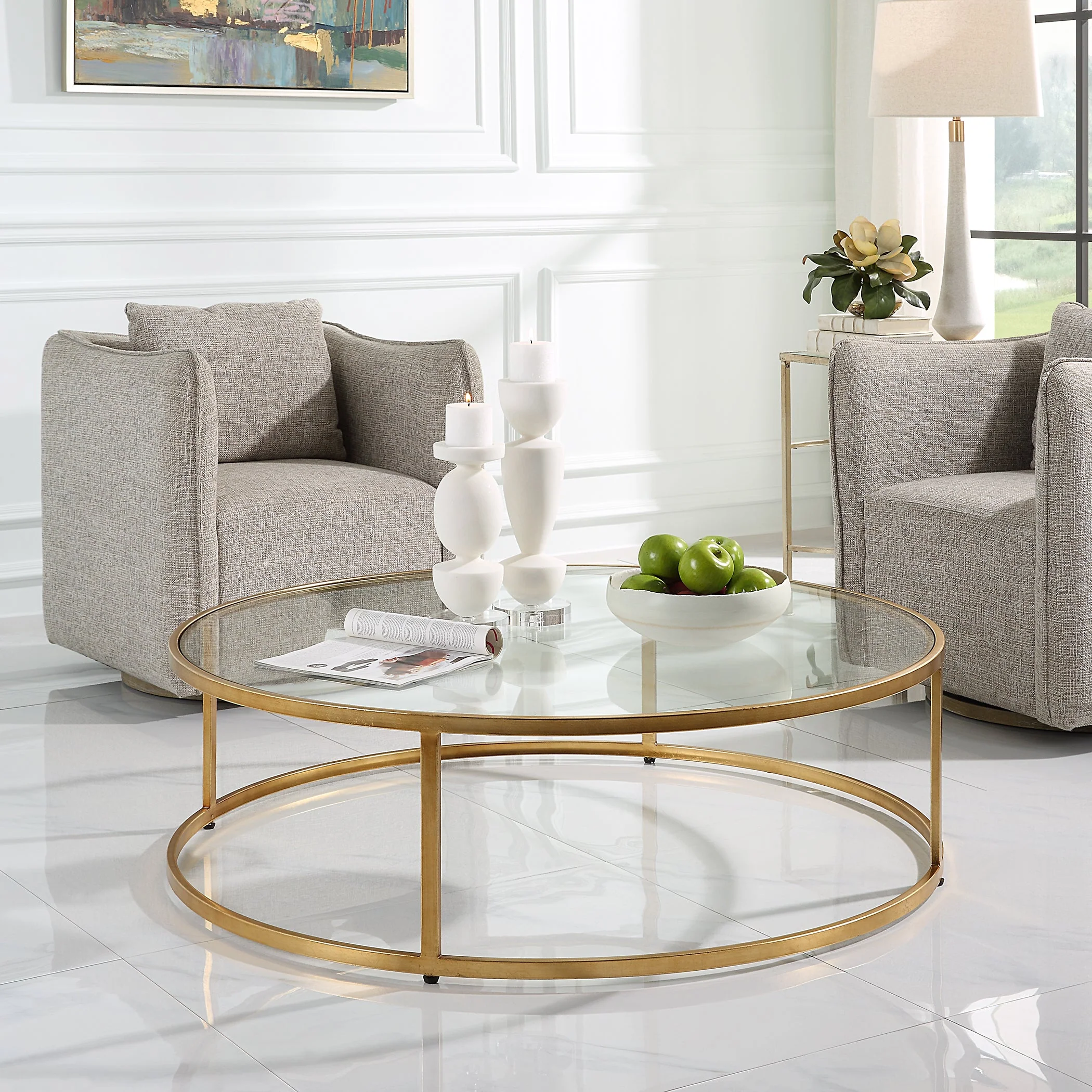 Uttermost Radius Modern Circular Coffee Table - Image 3