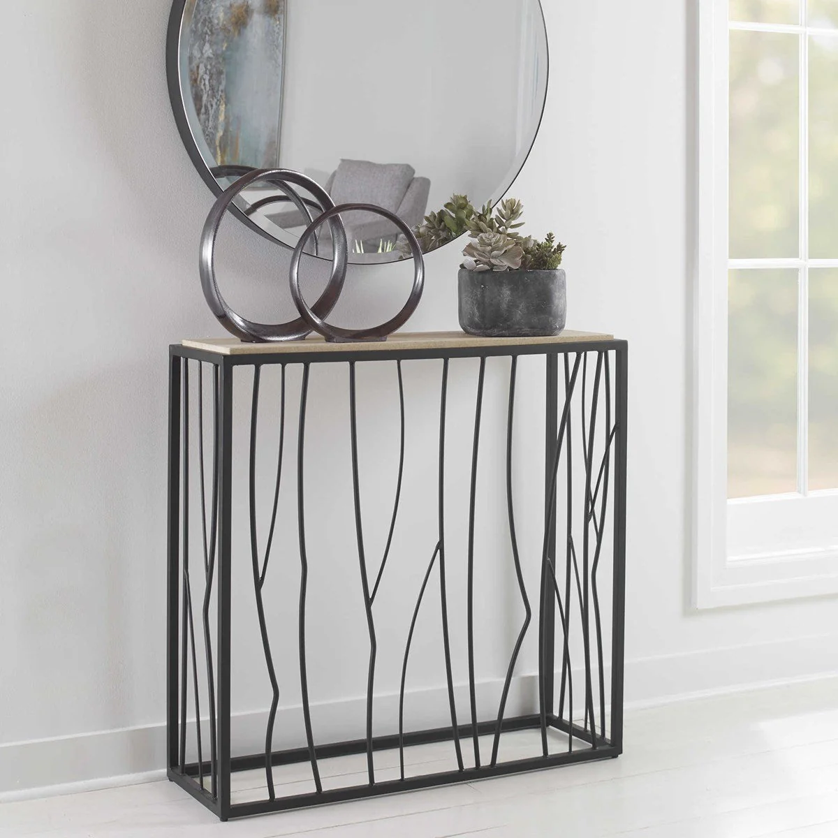 Uttermost Reed Console Table, 2 CARTONS