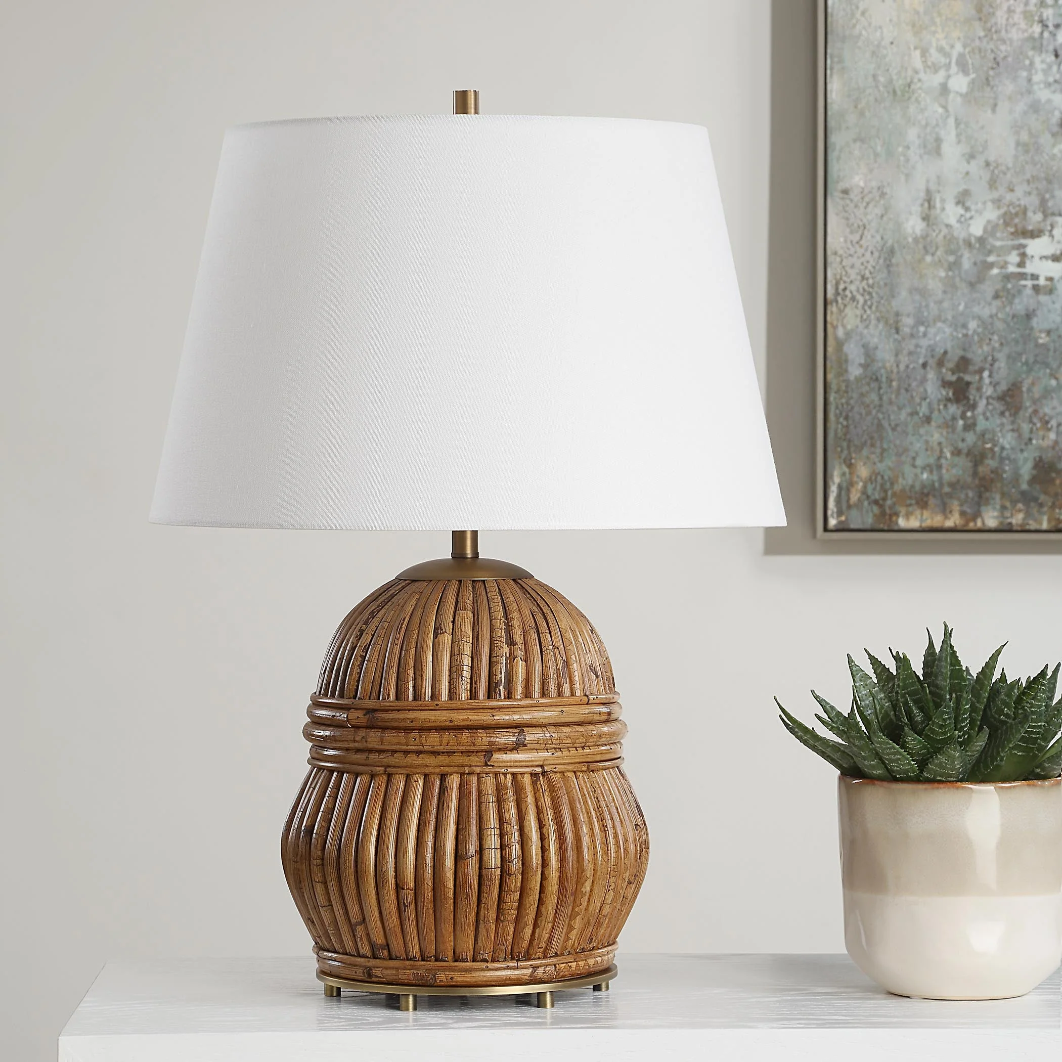 Uttermost Reed Honey Rattan Table Lamp - Image 3