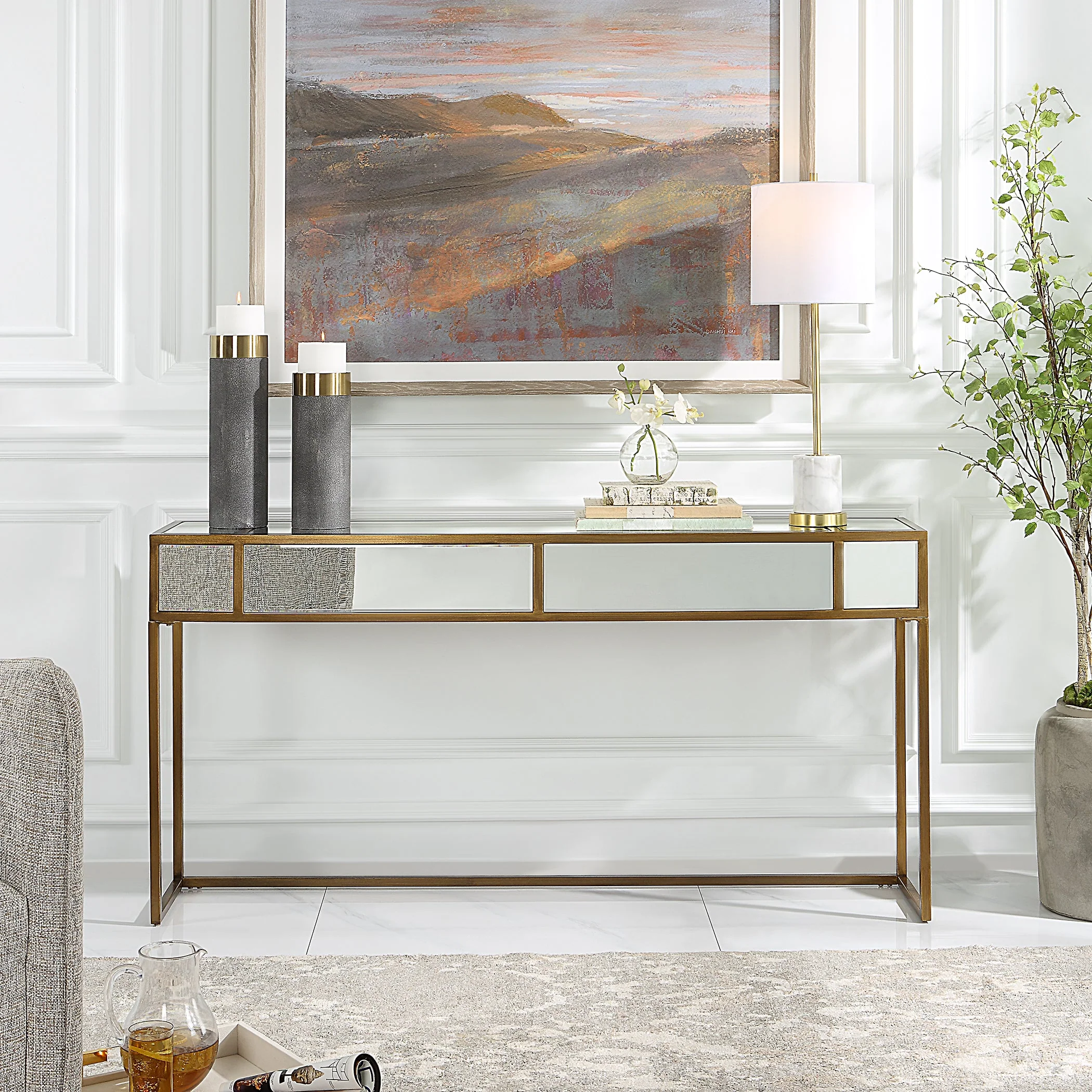 Uttermost Reflect Mirrored Console Table - Image 2