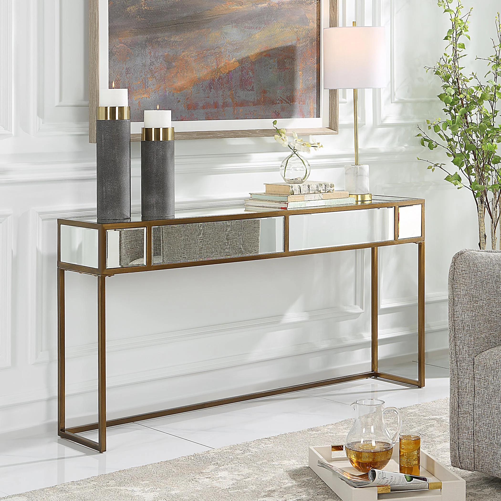 Uttermost Reflect Mirrored Console Table - Image 3