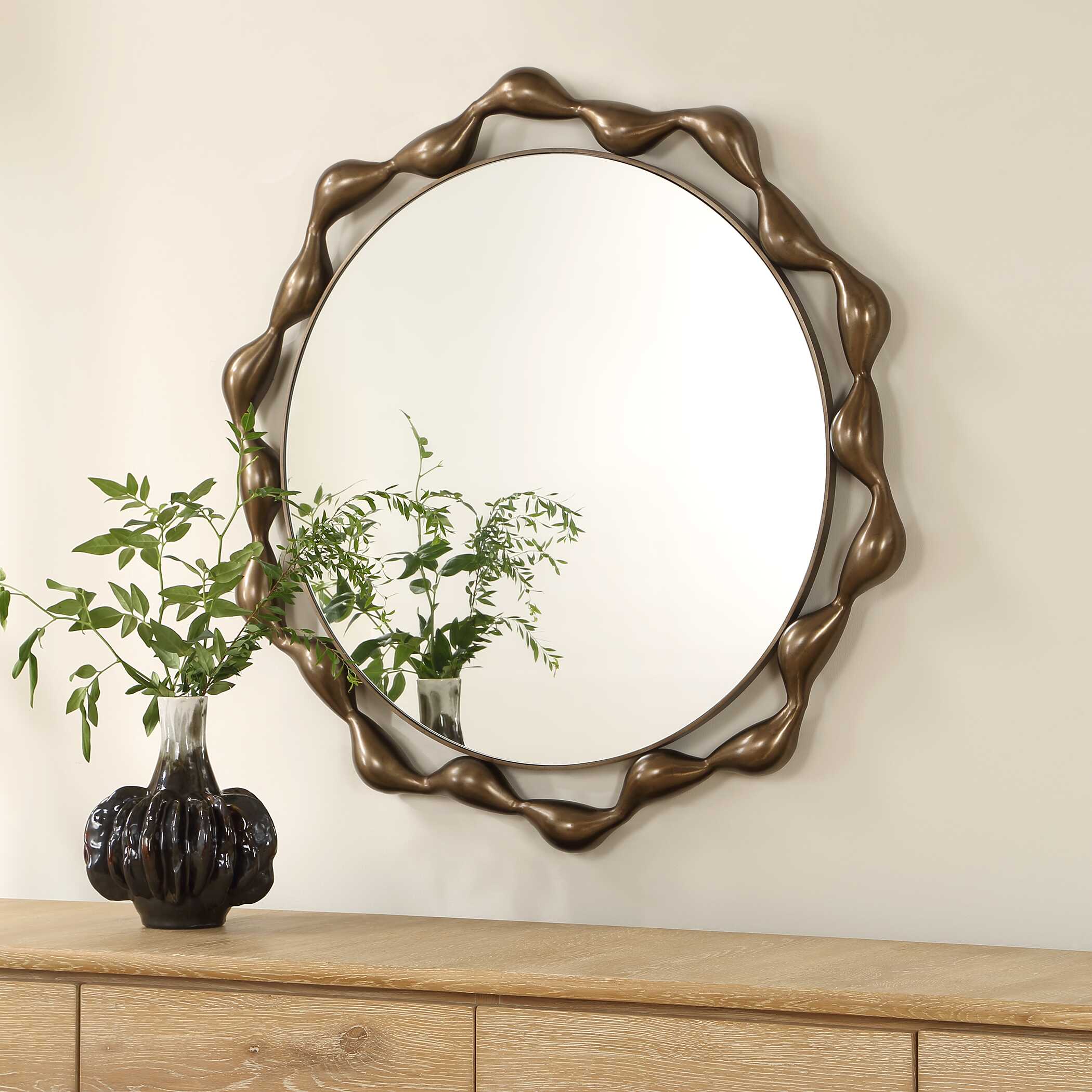 Uttermost Remolino Round Bronze Mirror - Image 3