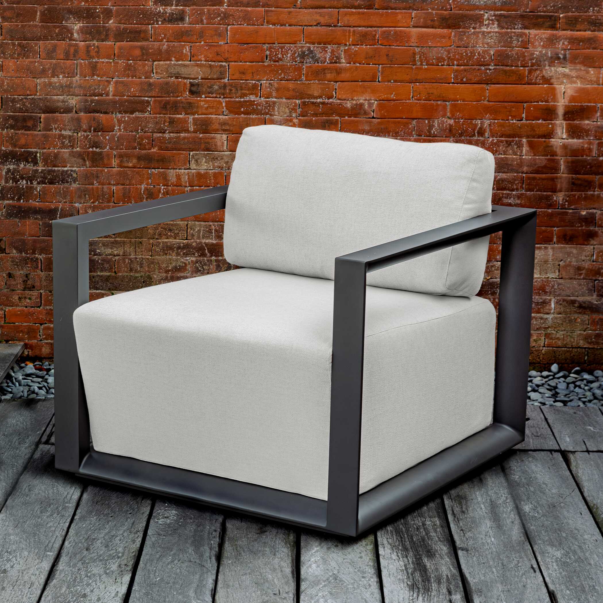 Uttermost Remsen Black/Oyster Outdoor Lounge Chair - Image 10