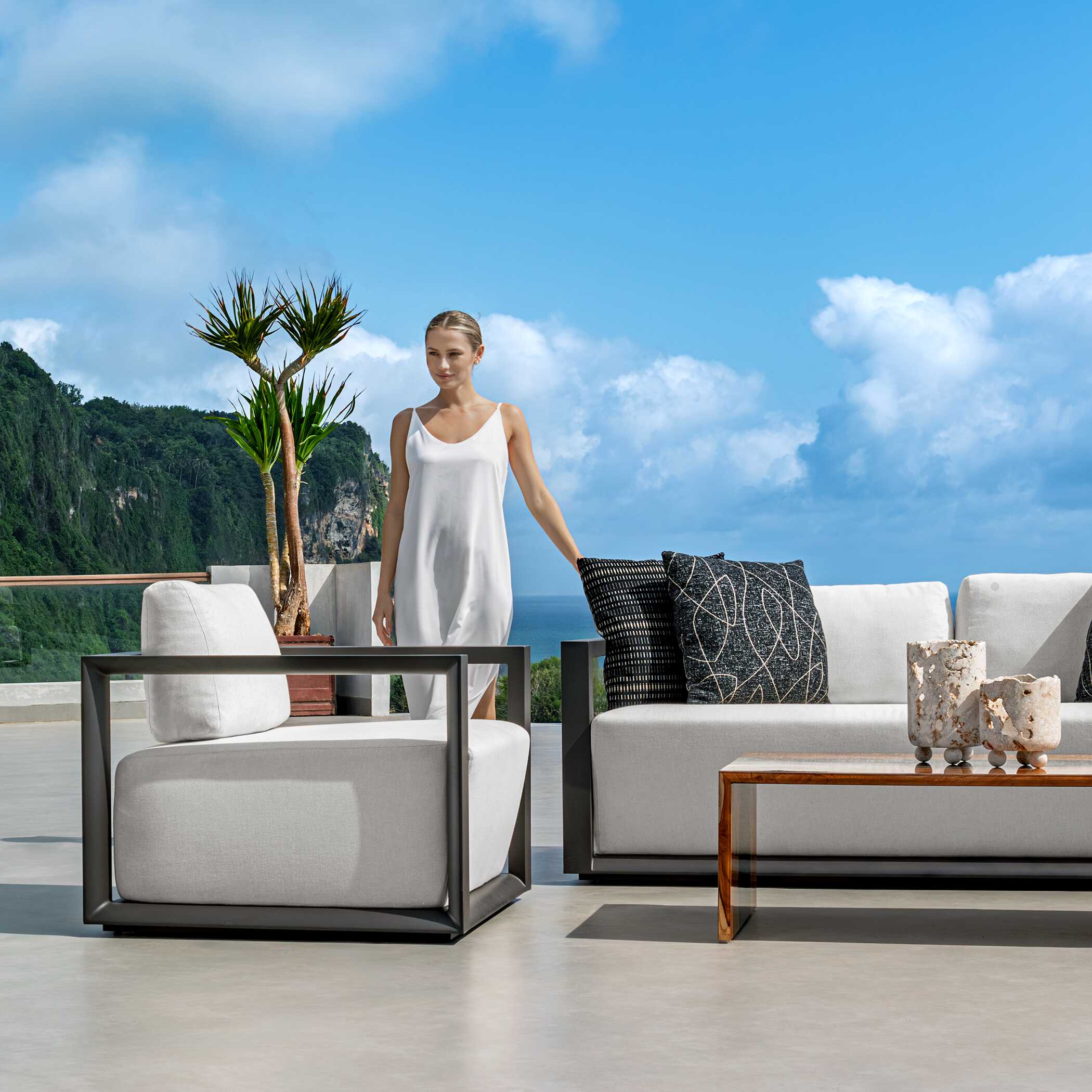 Uttermost Remsen Black/Oyster Outdoor Lounge Chair - Image 4