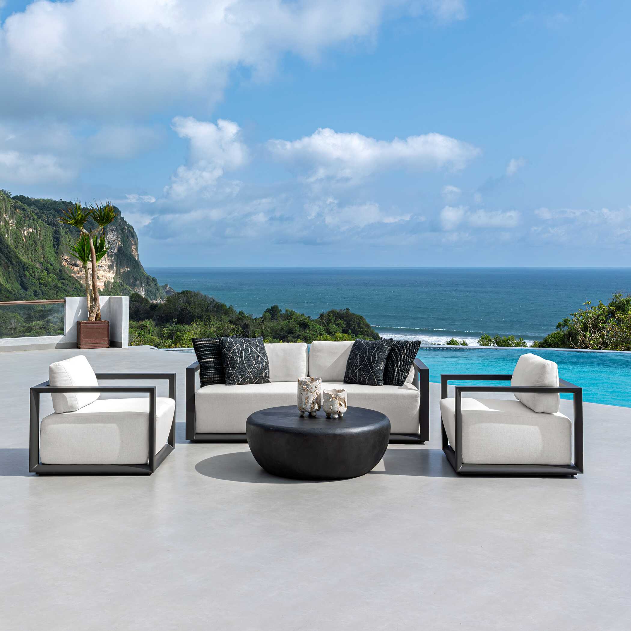 Uttermost Remsen Black/Oyster Outdoor Lounge Chair - Image 6