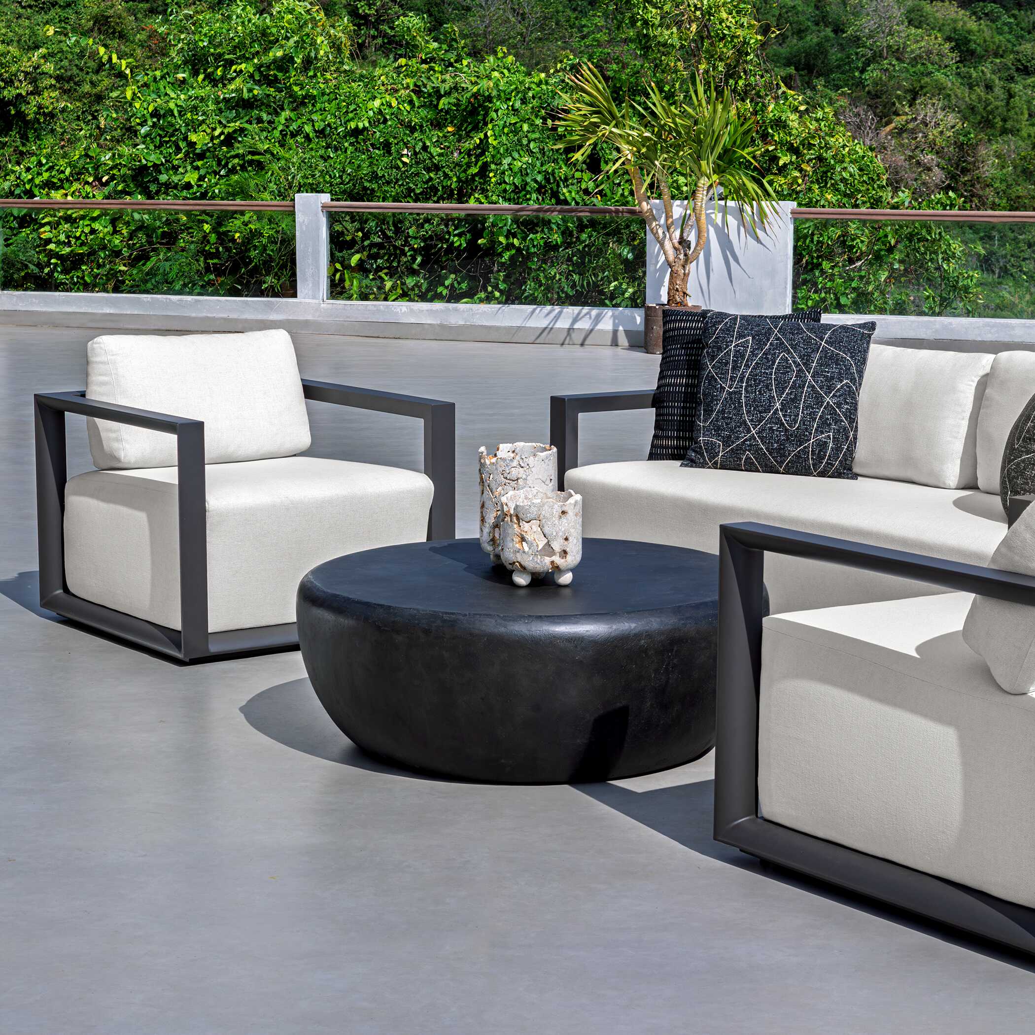Uttermost Remsen Black/Oyster Outdoor Lounge Chair - Image 9