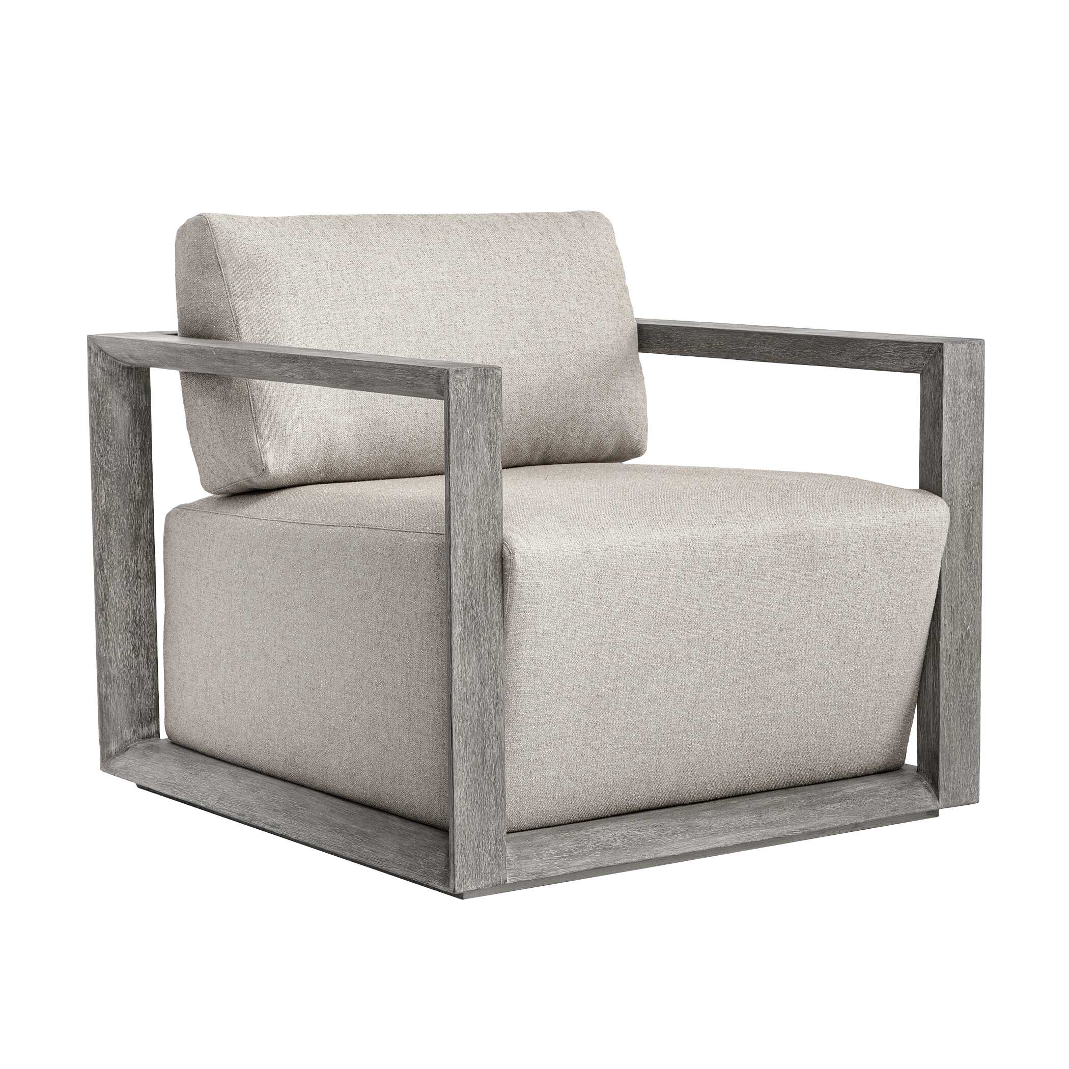 Uttermost Remsen Outdoor Weathered Gray/Dove Lounge Chair - Image 4