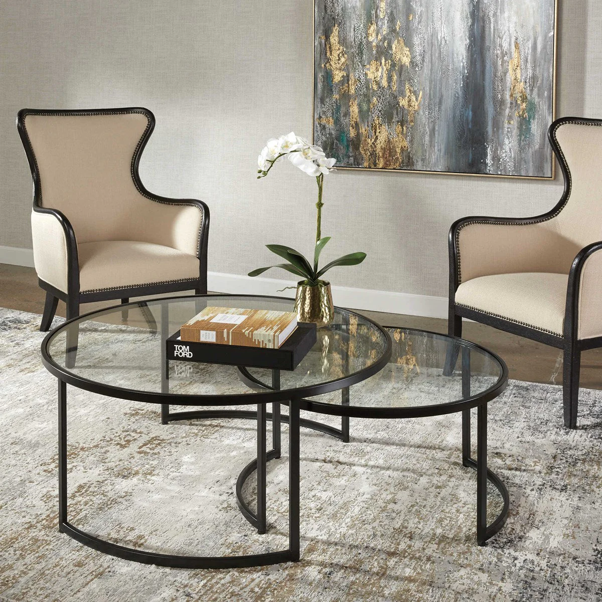 Uttermost Rhea Nesting Coffee Tables, Black, S/2