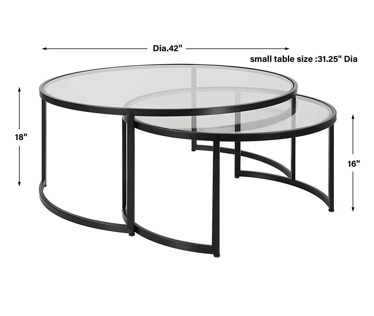 Uttermost Rhea Nesting Coffee Tables, Black, S/2 - Image 7