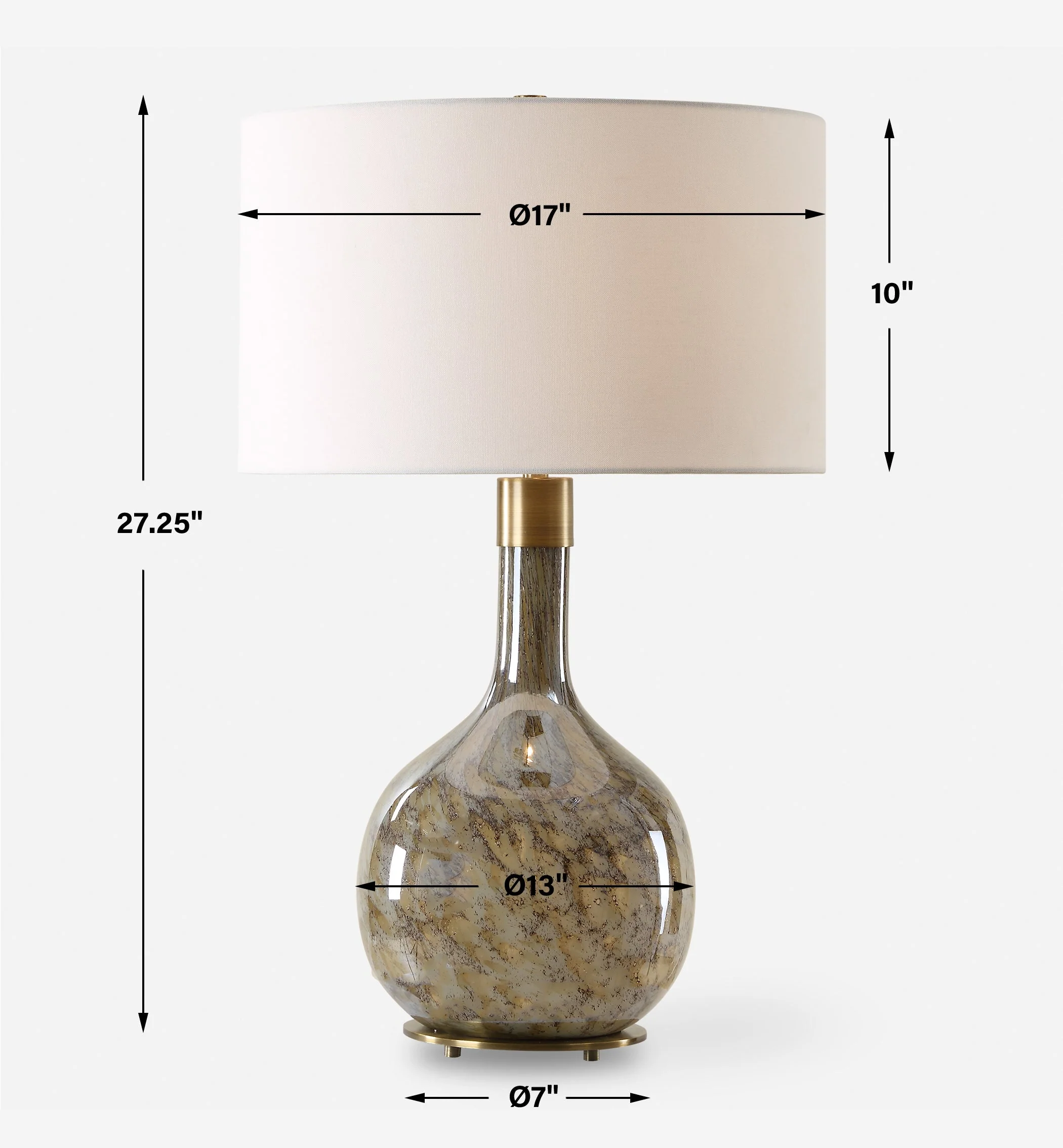 Uttermost Rhine Brown Glass Table Lamp - Image 3
