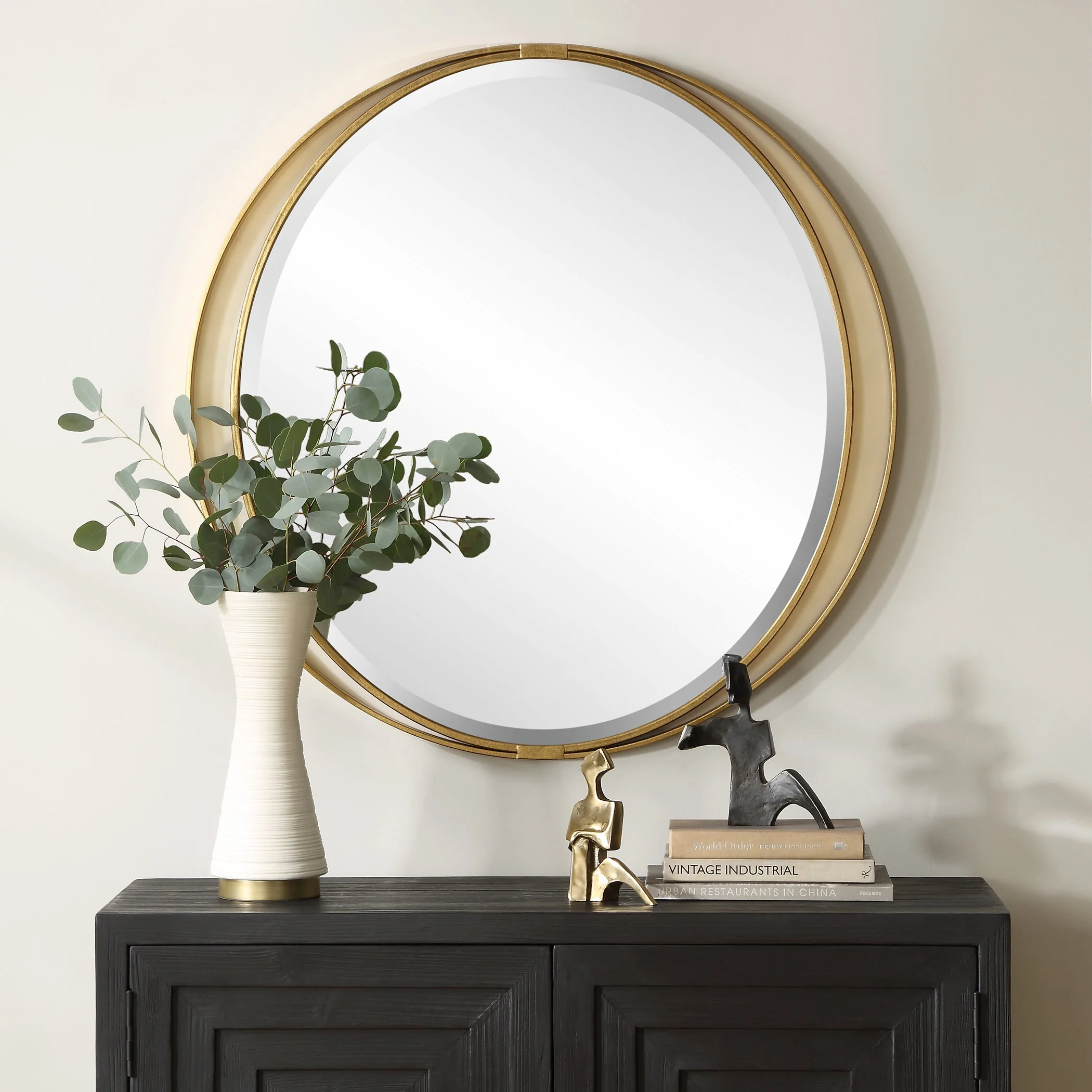 Uttermost Rhodes Gold Round Mirror - Image 2