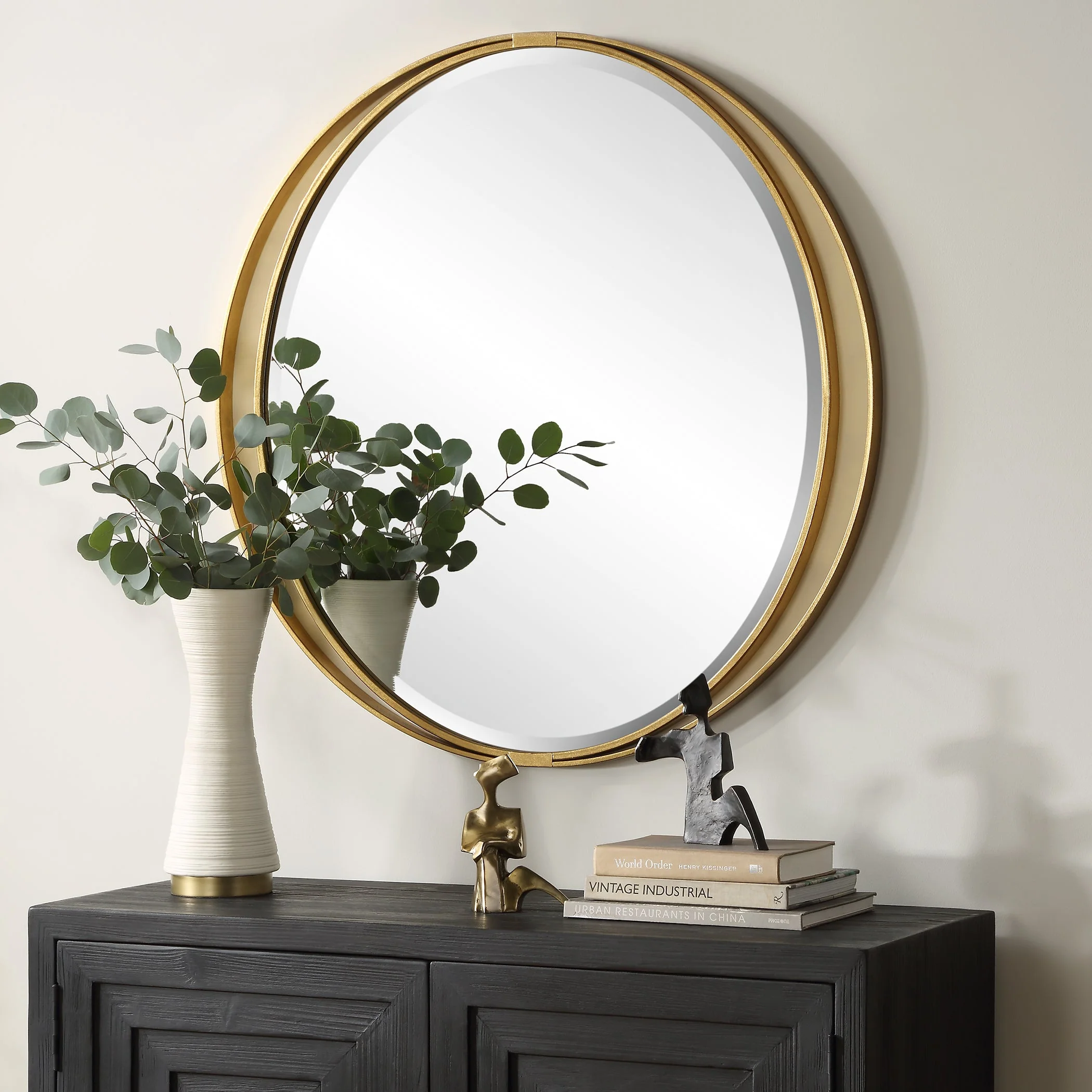 Uttermost Rhodes Gold Round Mirror - Image 4