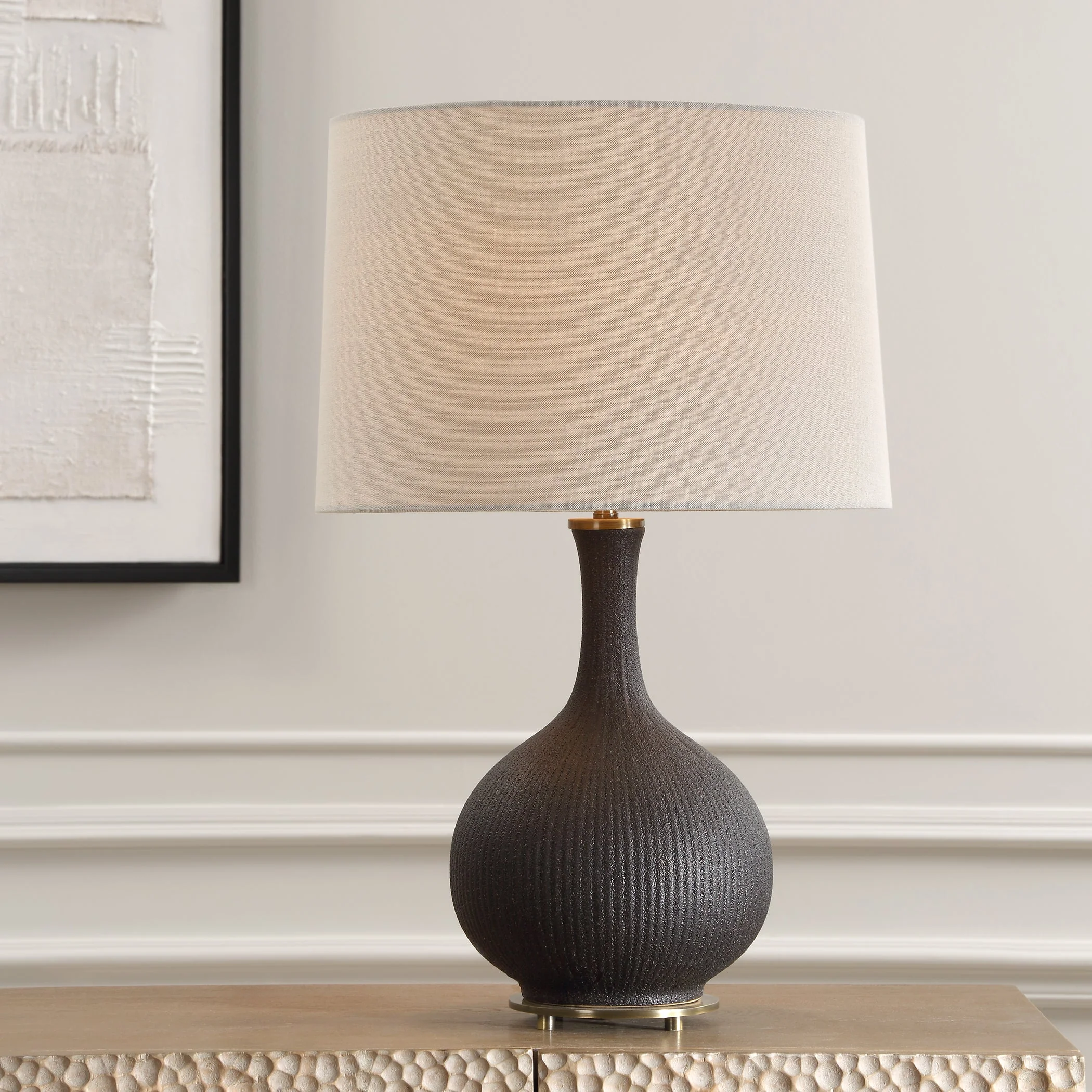 Uttermost Rimini Black Glaze Table Lamp - Image 2