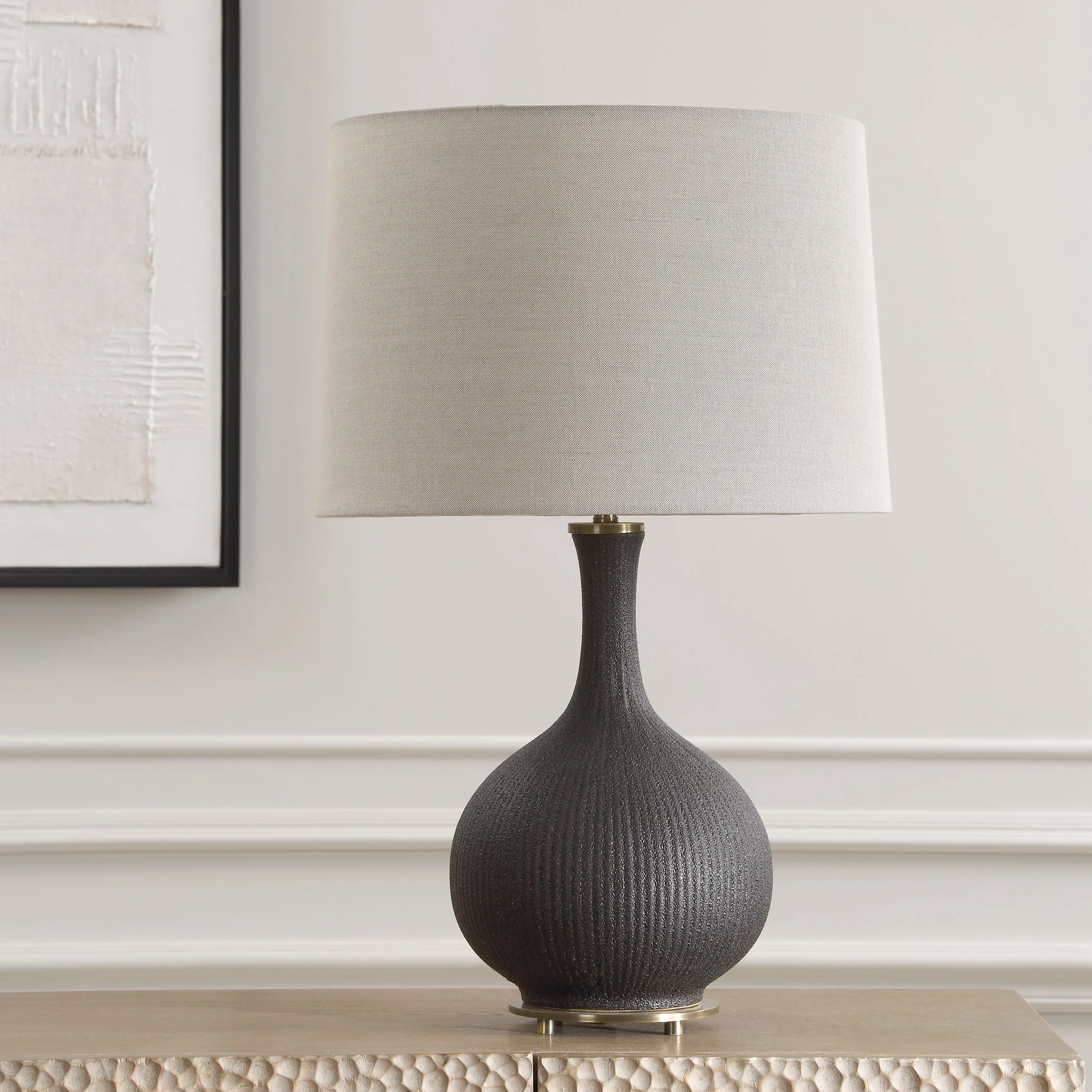 Uttermost Rimini Black Glaze Table Lamp - Image 4