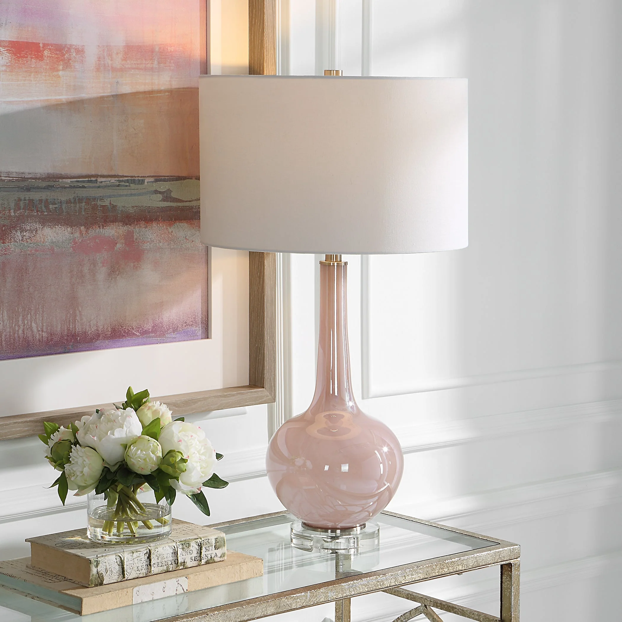 Uttermost Rosa Pink Glass Table Lamp - Image 2