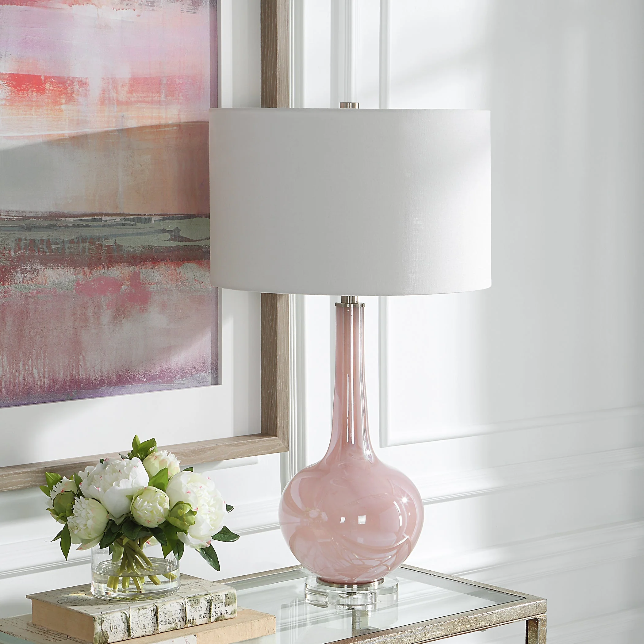 Uttermost Rosa Pink Glass Table Lamp - Image 3