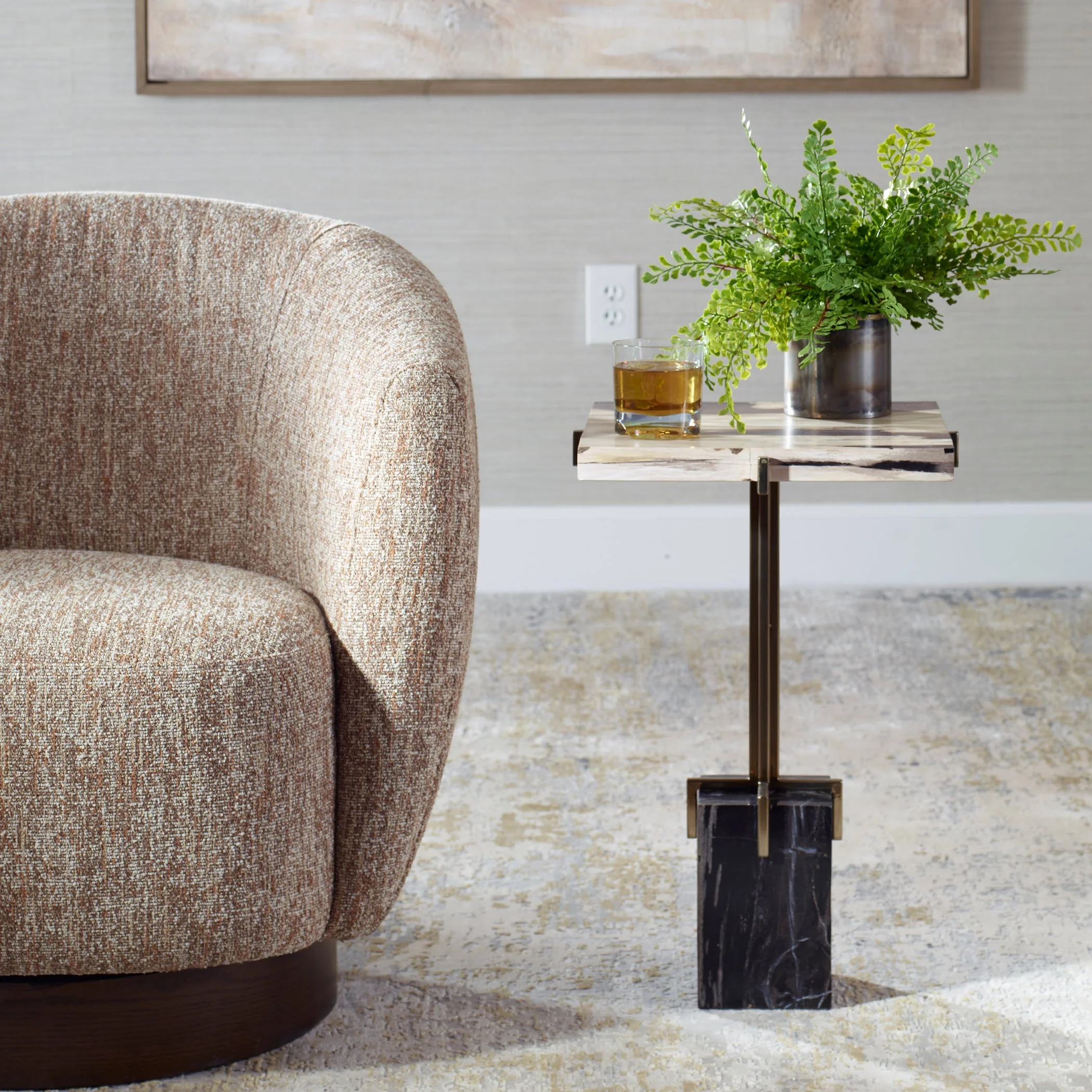 Uttermost Rowman Petrified Wood Accent Table - Image 2