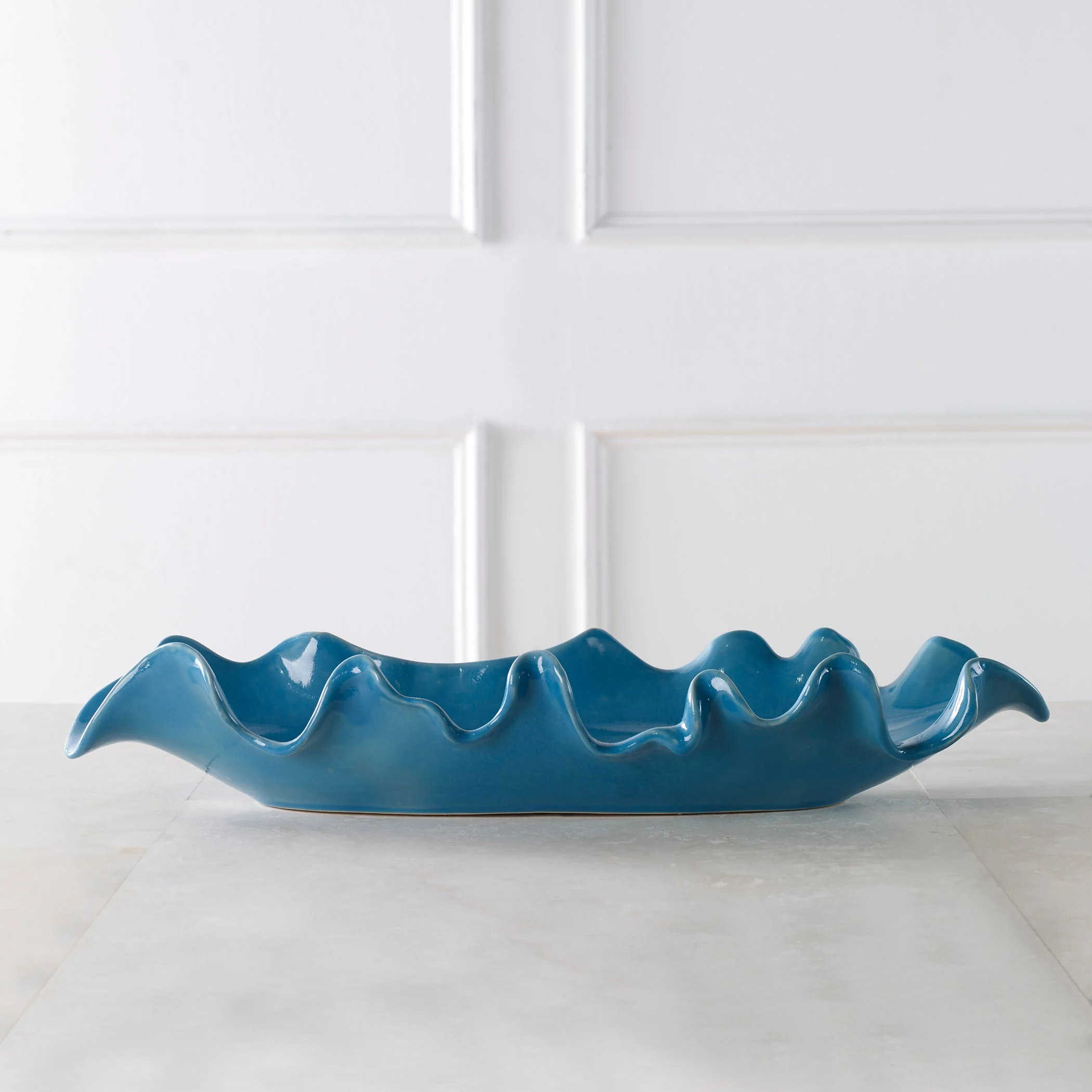 Uttermost Ruffled Feathers Blue Bowl - Image 2