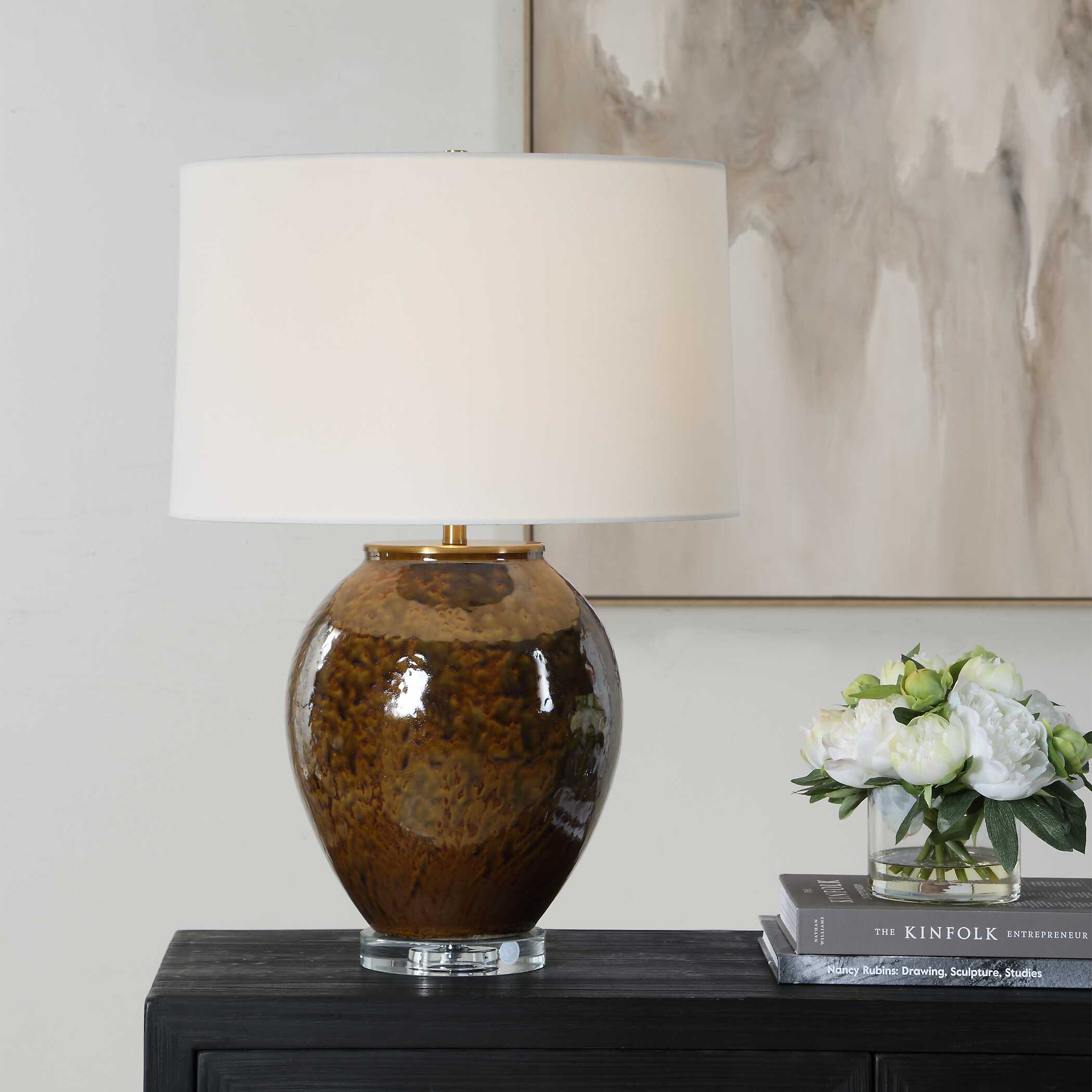 Uttermost Rye Glazed Brown Table Lamp - Image 2