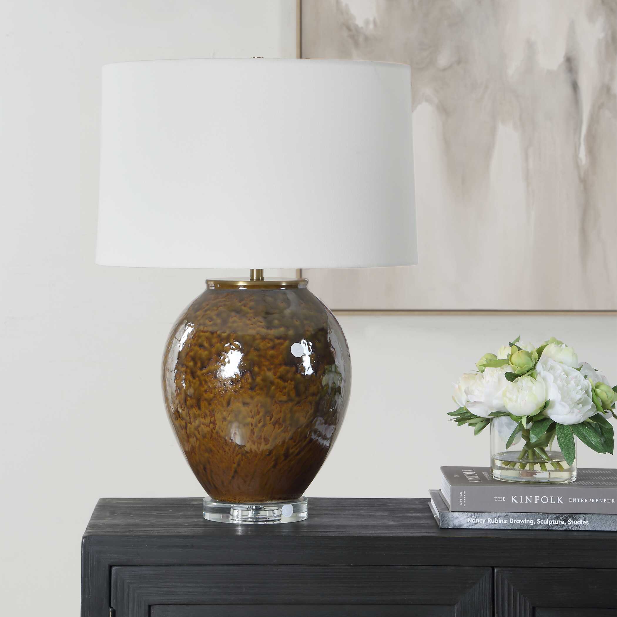 Uttermost Rye Glazed Brown Table Lamp - Image 3