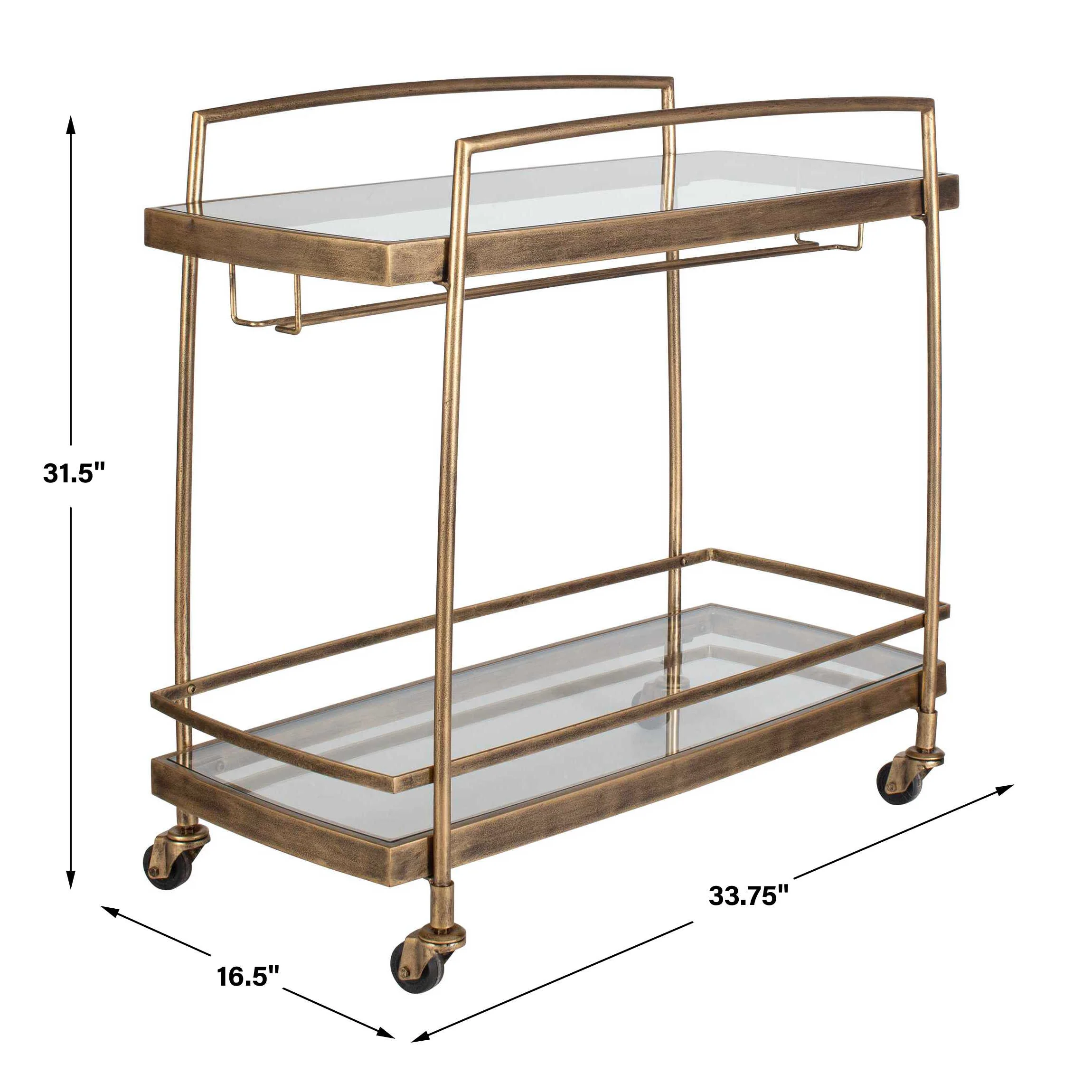 Uttermost Scarritt Antique Brass Bar Cart - Image 3