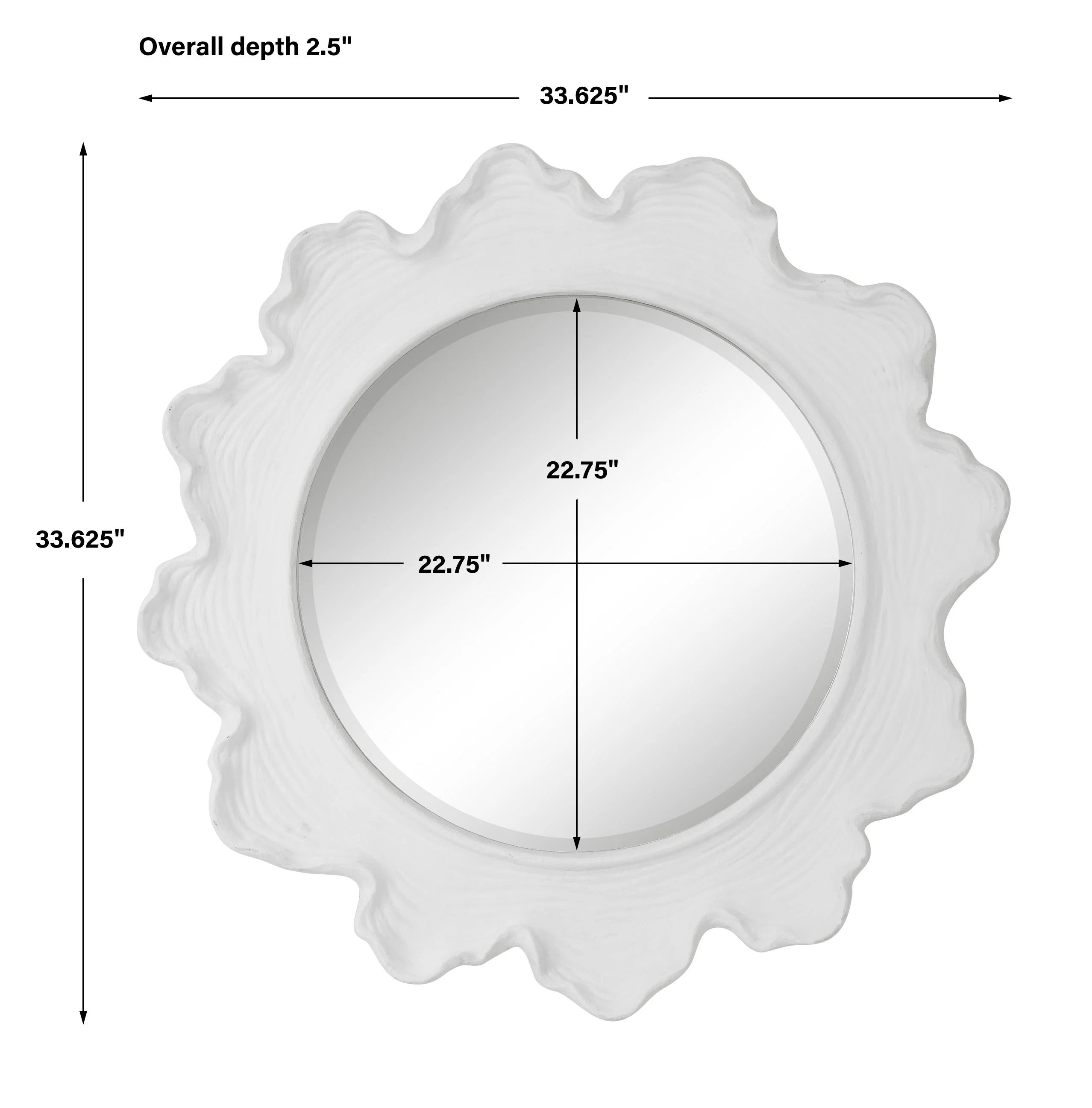Uttermost Sea Coral White Round Mirror - Image 9