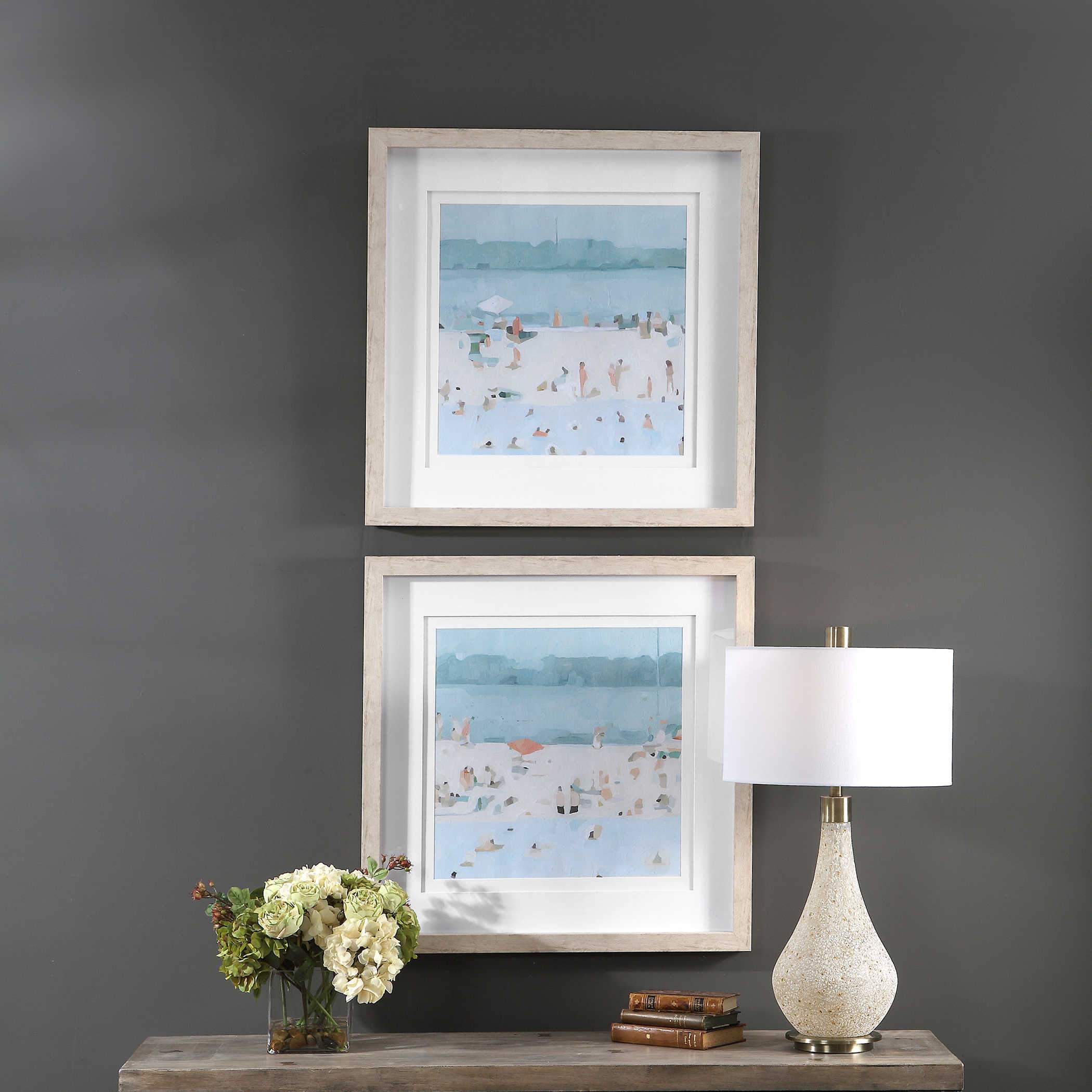 Uttermost Sea Glass Sandbar Framed Prints, S/2