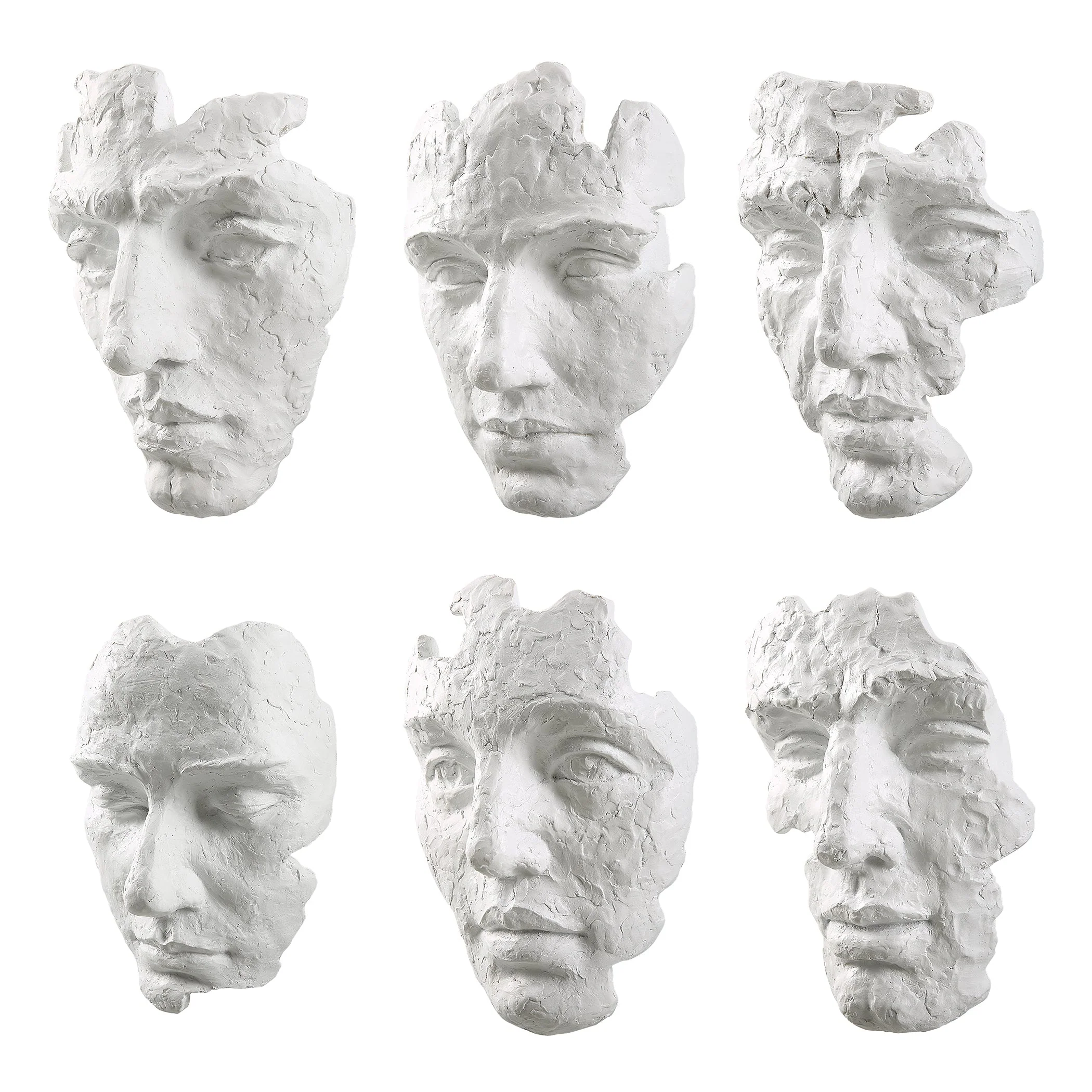 Uttermost Self-Portrait White Mask Wall Decor, Set/6 - CLOSEOUT - Image 4