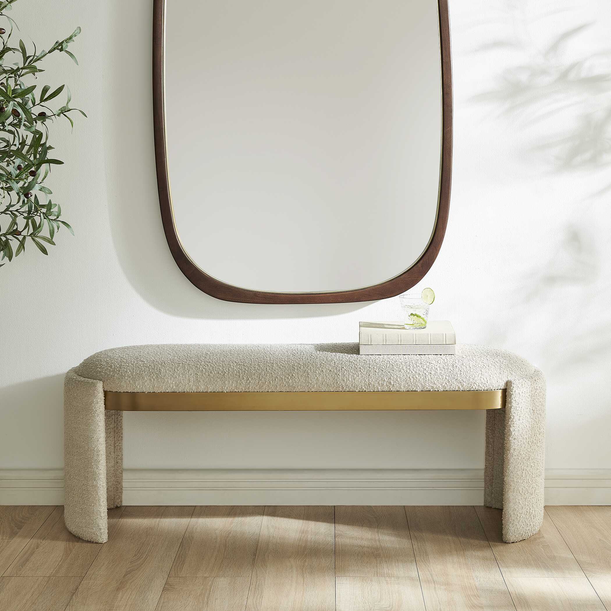 Uttermost Serena Bone White Bench - Image 2