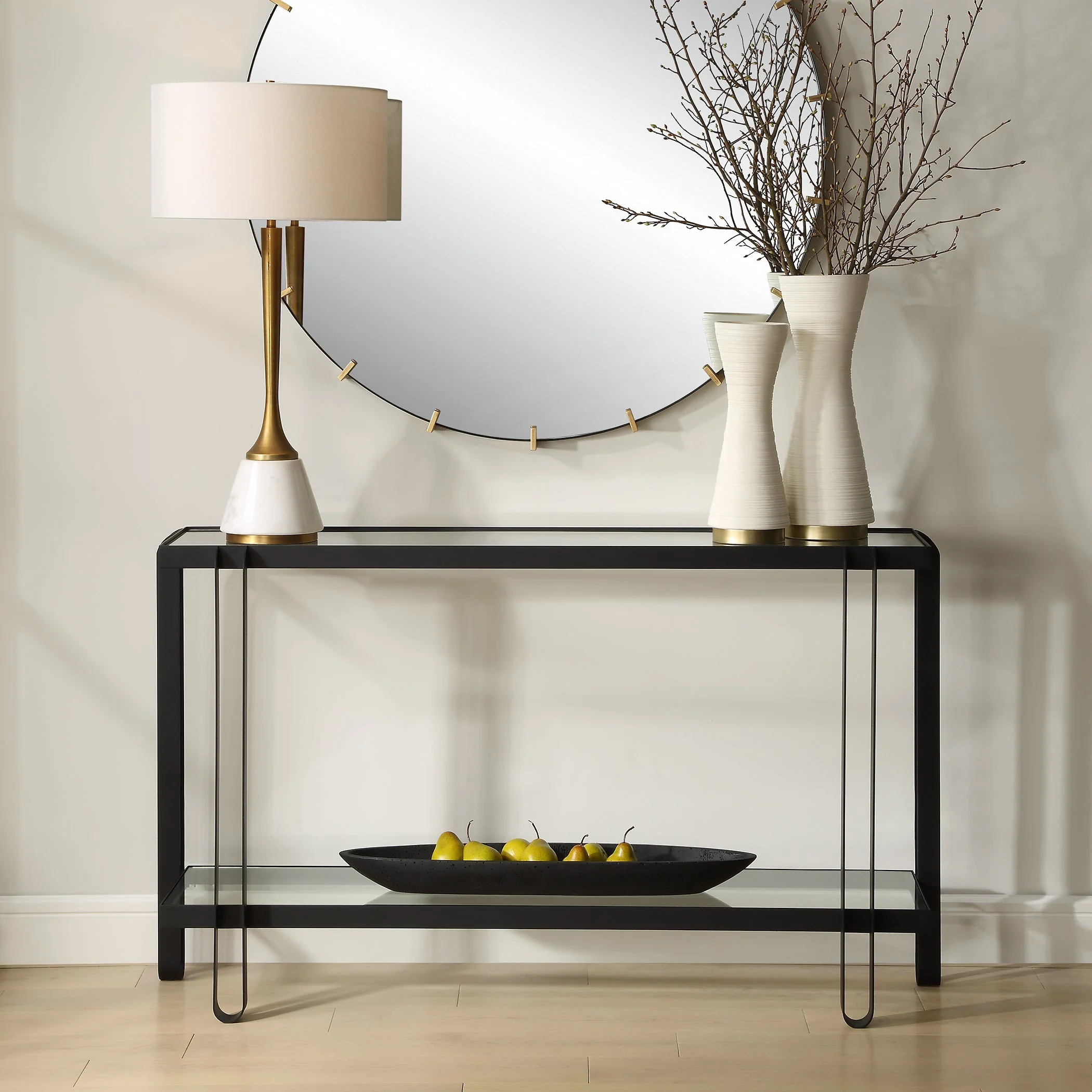 Uttermost Shadow Black Iron Console Table - Image 2