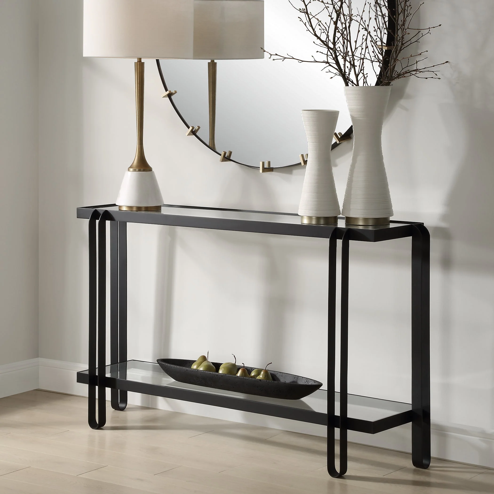 Uttermost Shadow Black Iron Console Table - Image 3