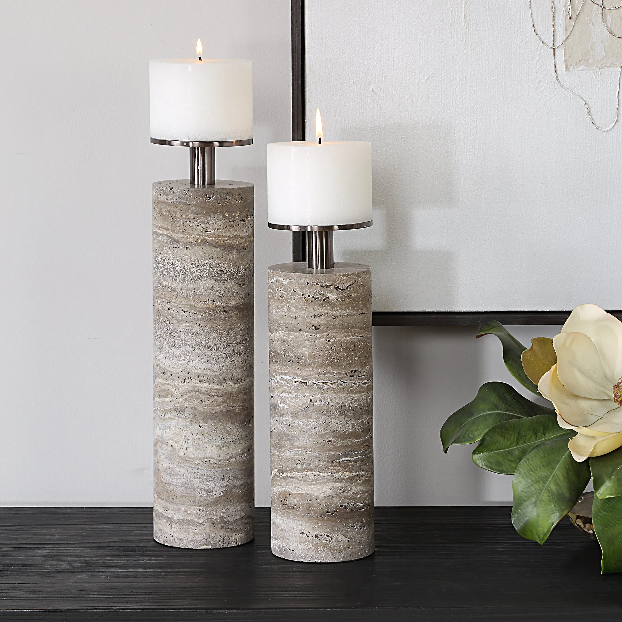 Uttermost Shadowstone Candleholders Set/2 - Image 2
