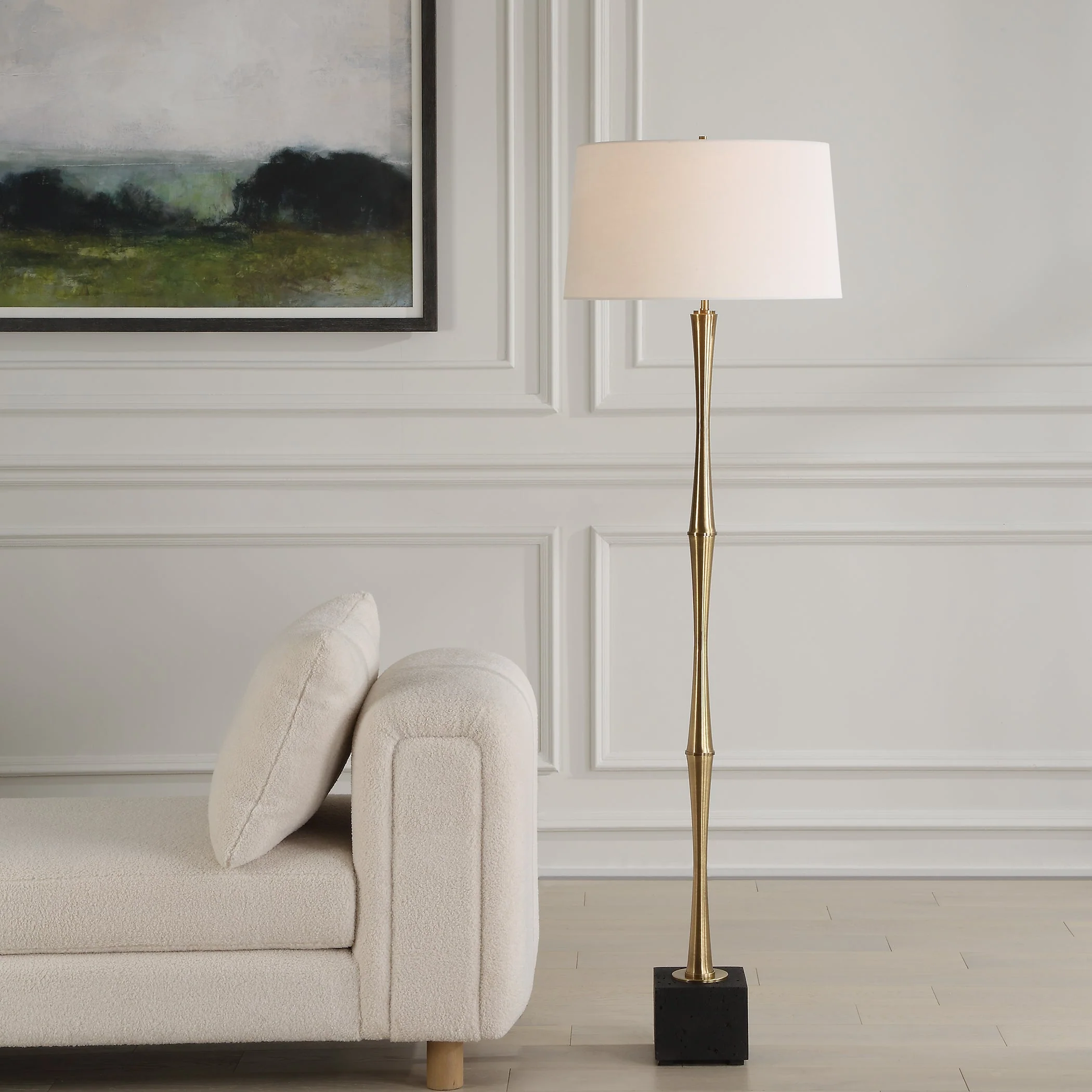 Uttermost Shino Antique Brass Floor Lamp - Image 2