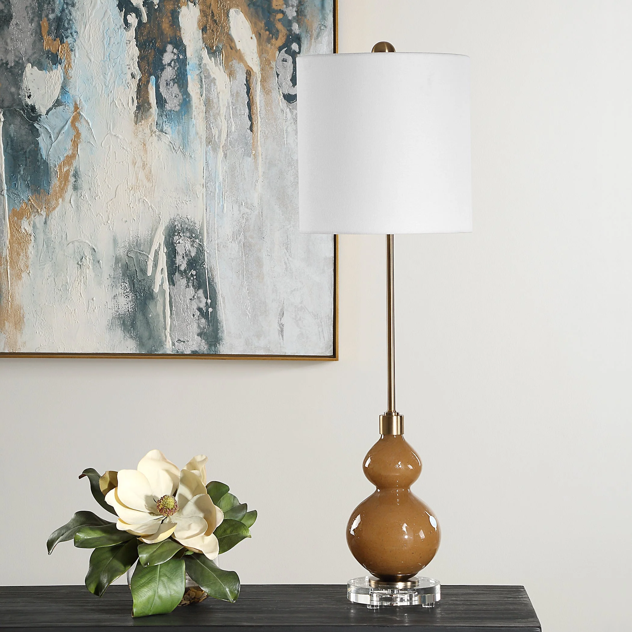 Uttermost Sienna Caramel Glass Buffet Lamp - Image 4