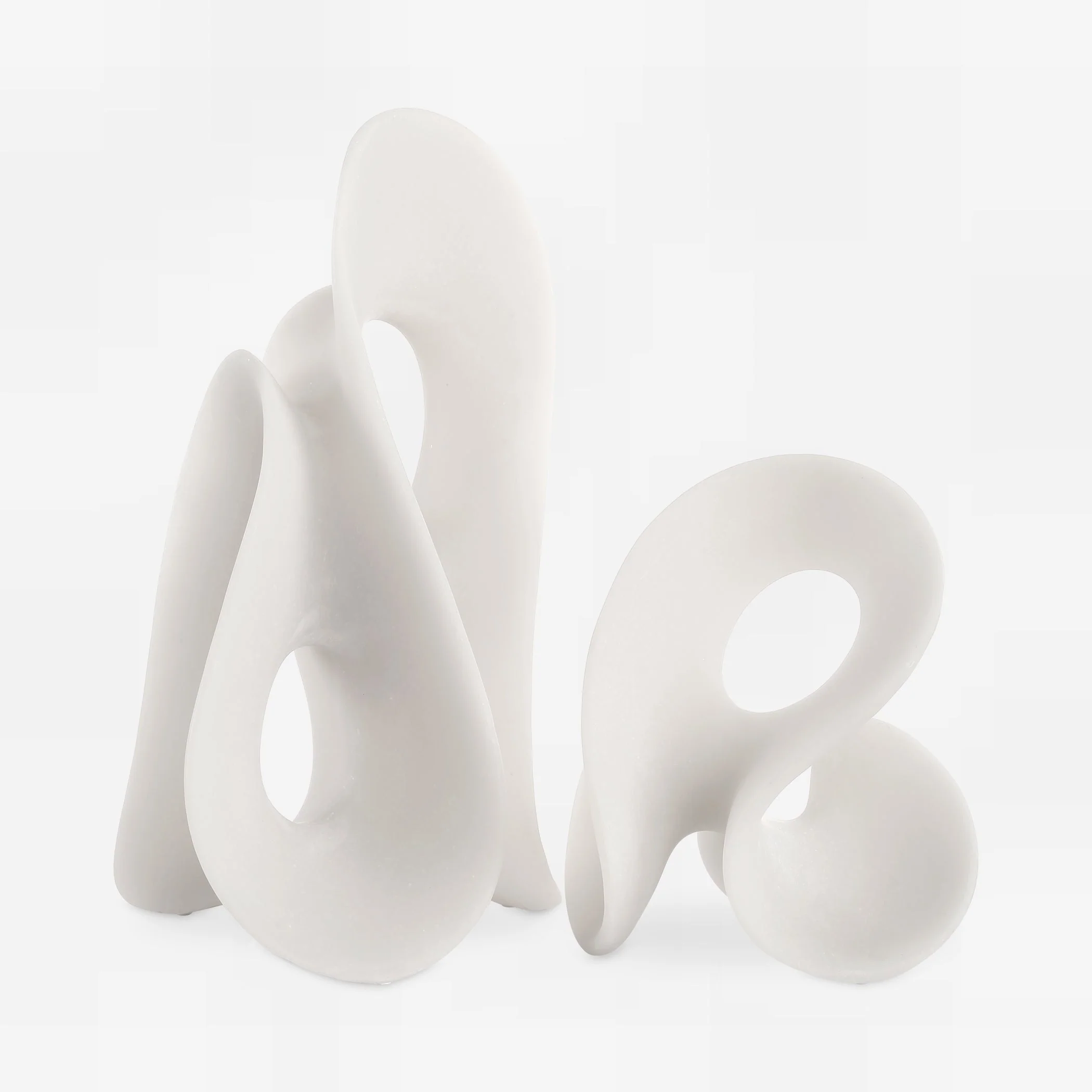 Uttermost Silent Wave White Sculptures Set/2